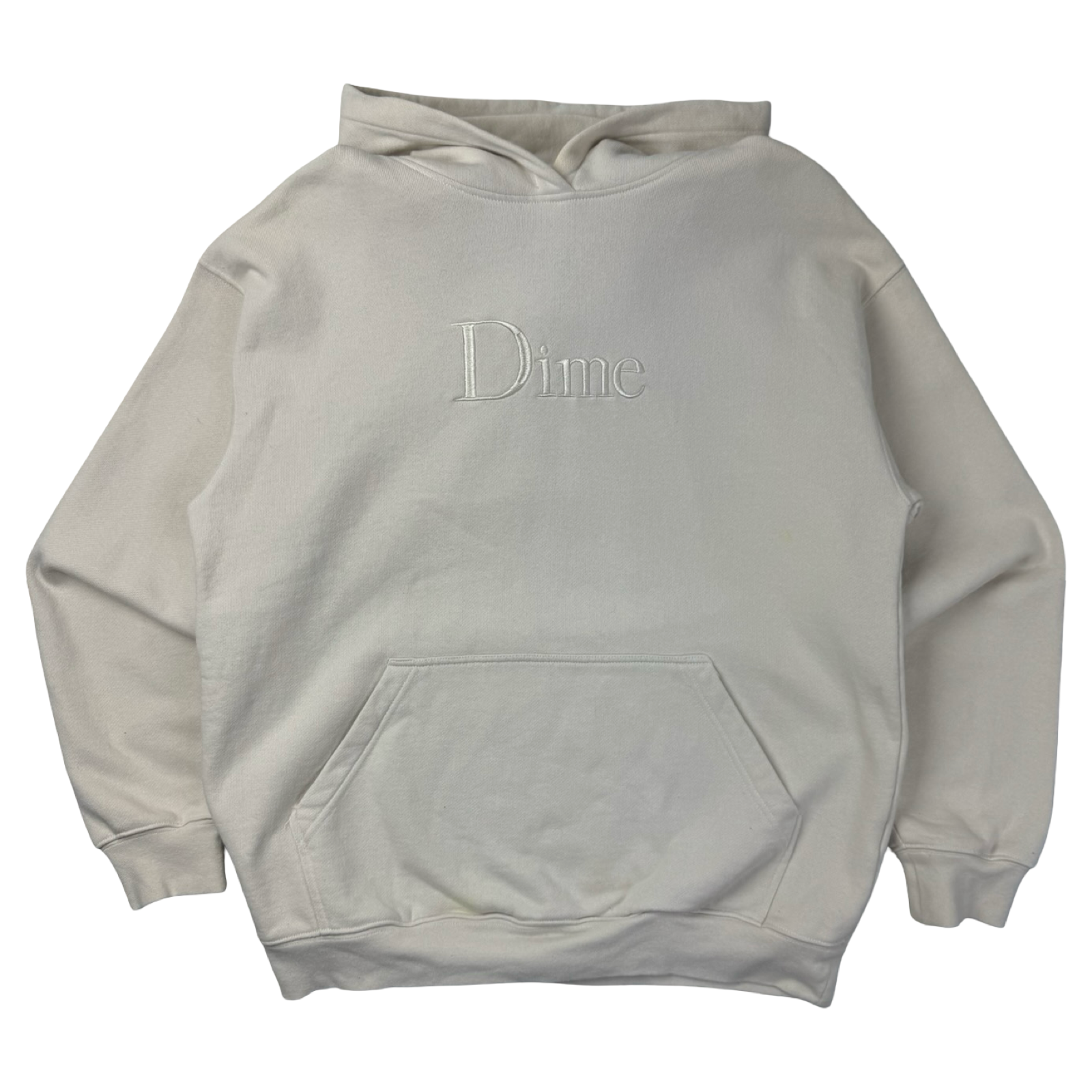 Dime Tonal Logo Hoodie Cream