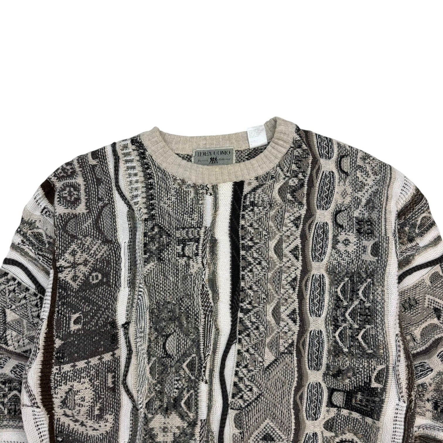 Vintage Idea Uomo 3D Knit Sweater White/Black