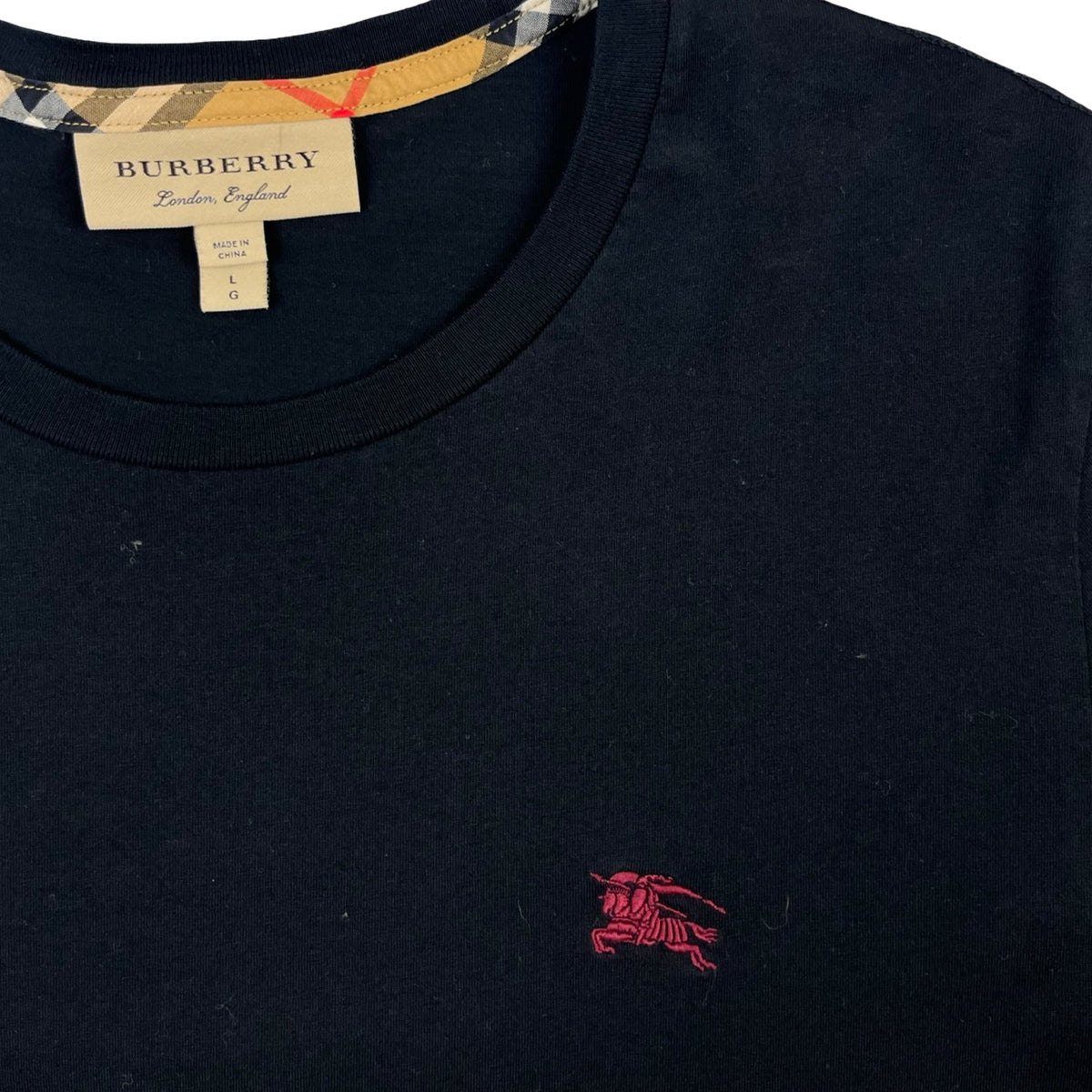 Burberry Plain Logo T-Shirt Navy