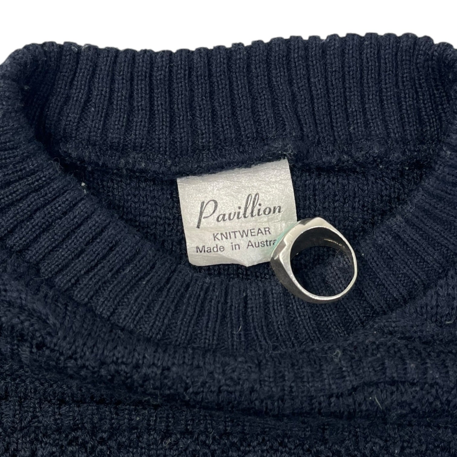 Vintage Pavillion Lipped 3D Knit Jumper Deep Navy