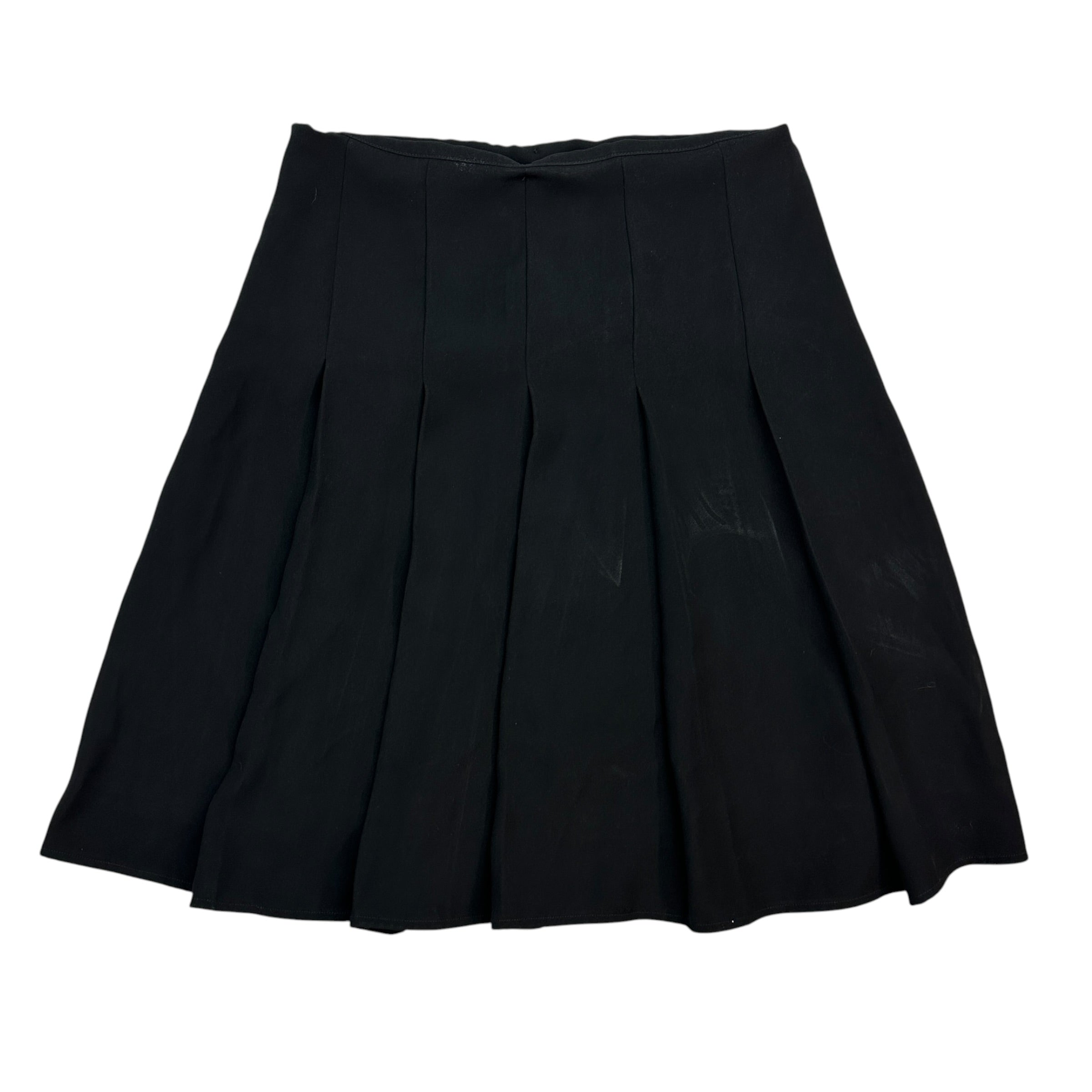 (W) Louis Vuitton Uniform Pleated Skirt Black