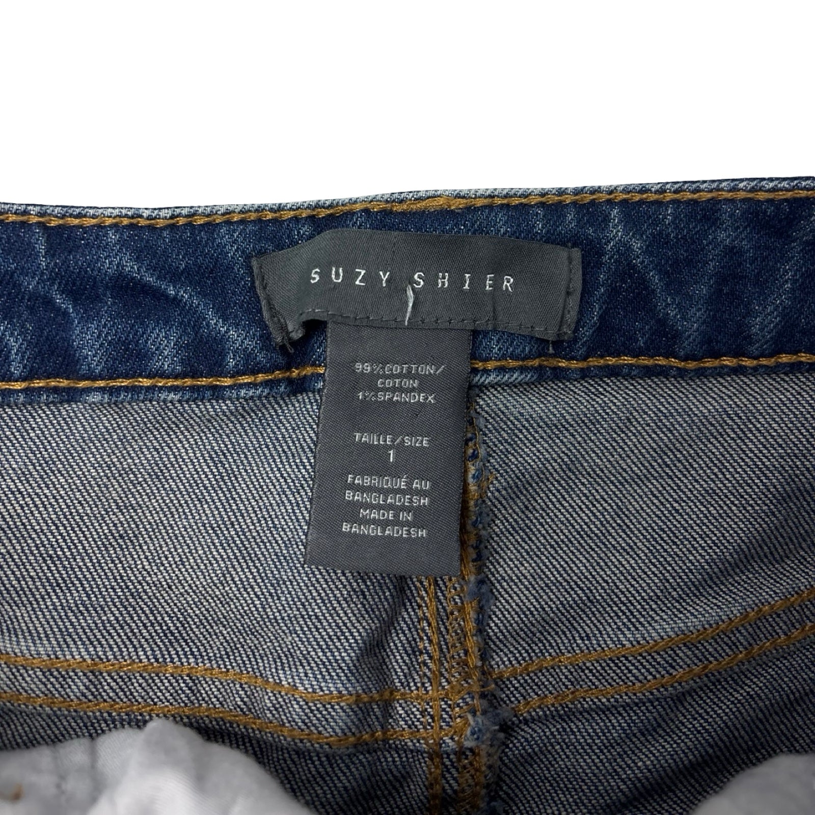 (W) Suzy Shier Jean Skirt Dark Wash