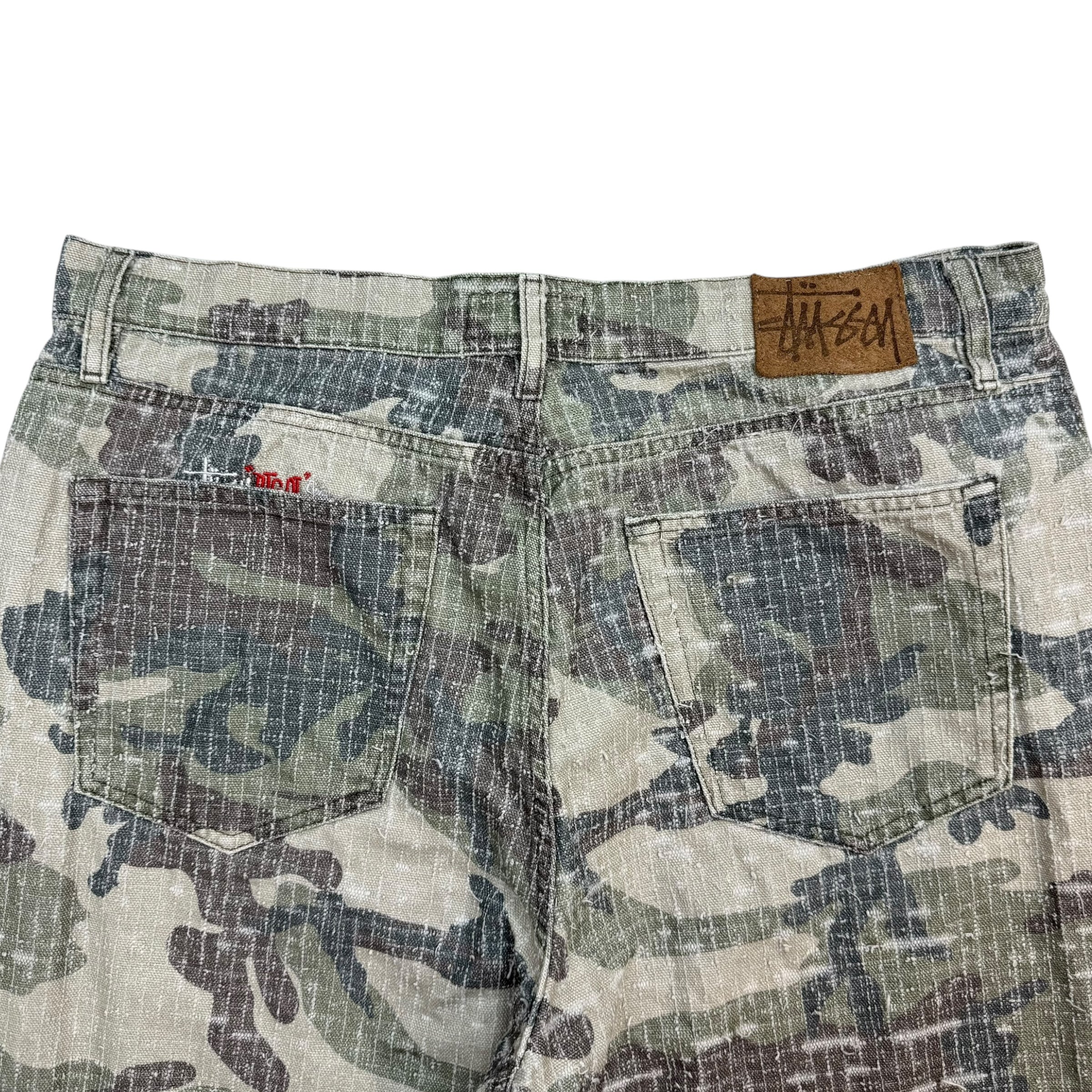 Stussy Needlepunch Big Ol’ Jeans Woodland Camo