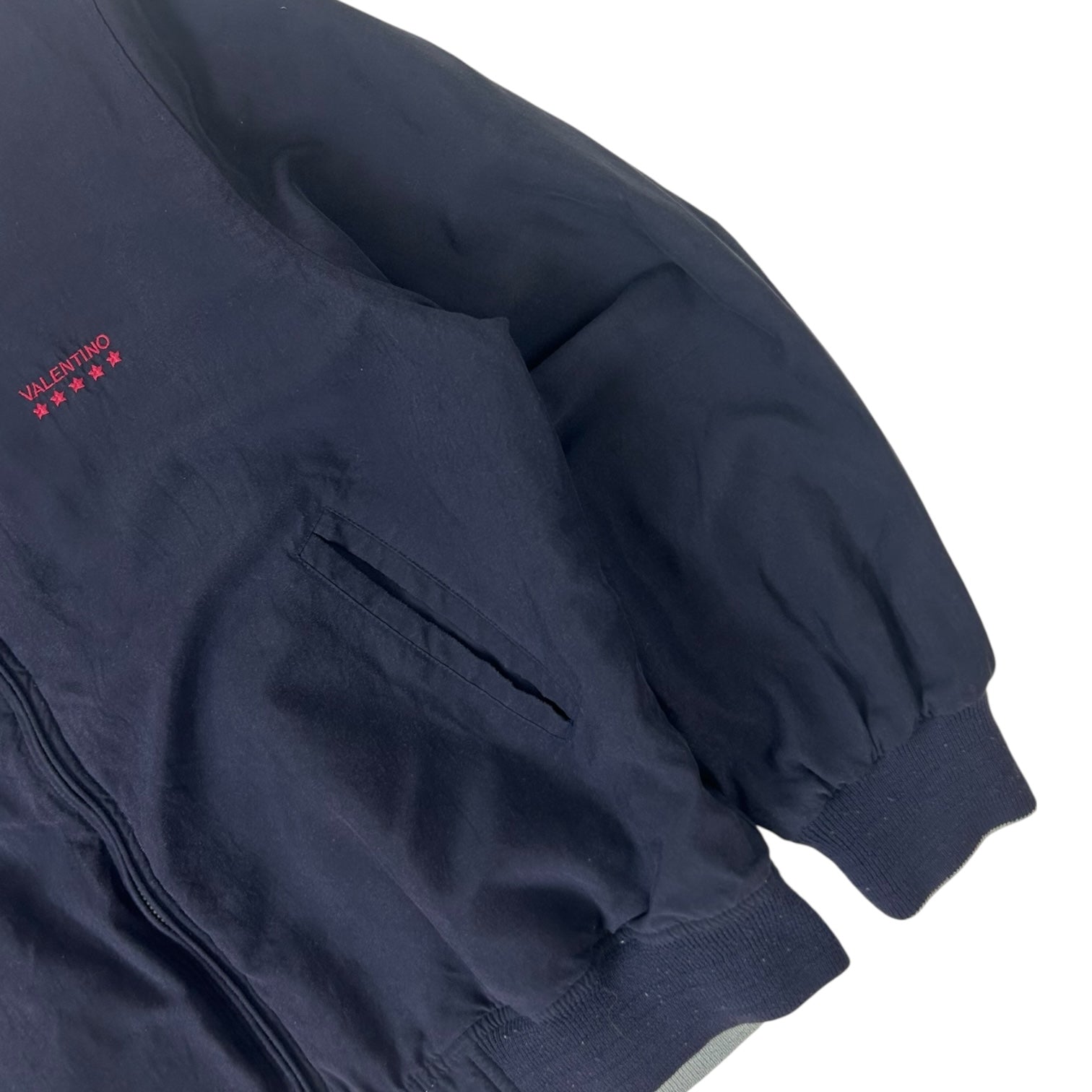 Vintage Valentino Reversible Bomber Jacket Navy/Sage