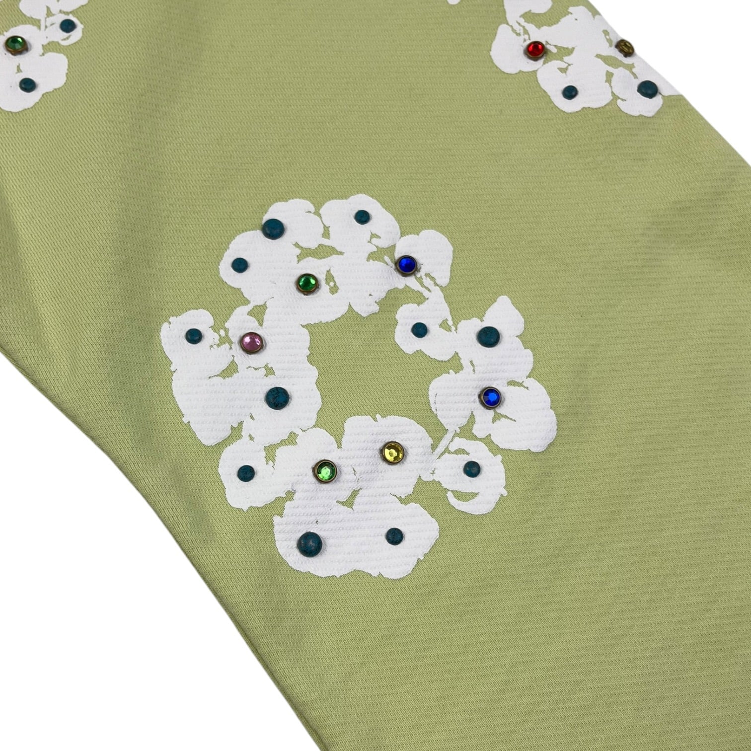 Denim Tears Rhinestone Cotton Wreath Sweatpants Mint