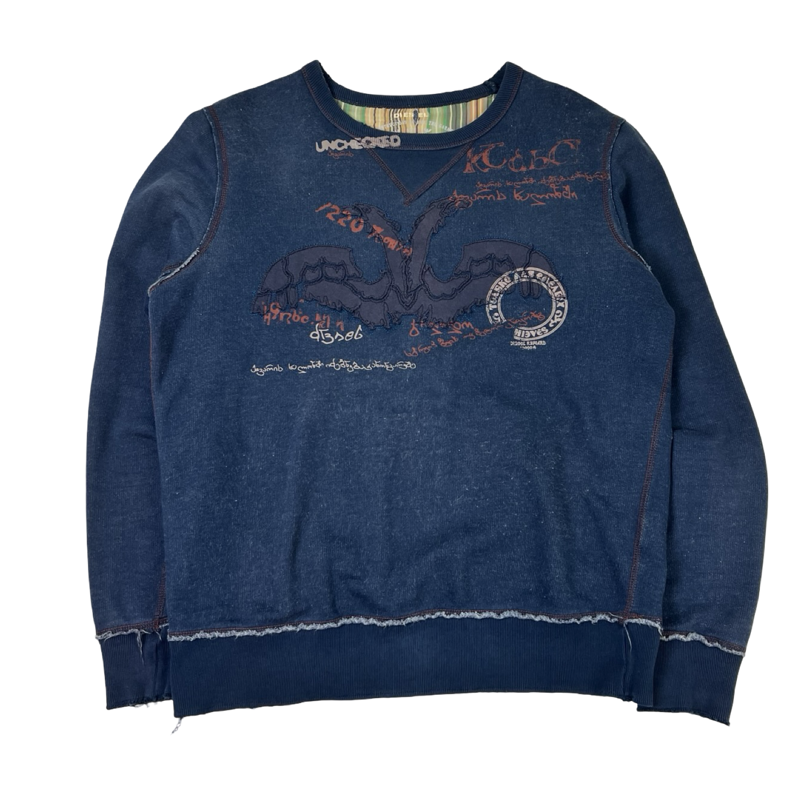 Diesel Distressed Graphic Washed Sweatshirt