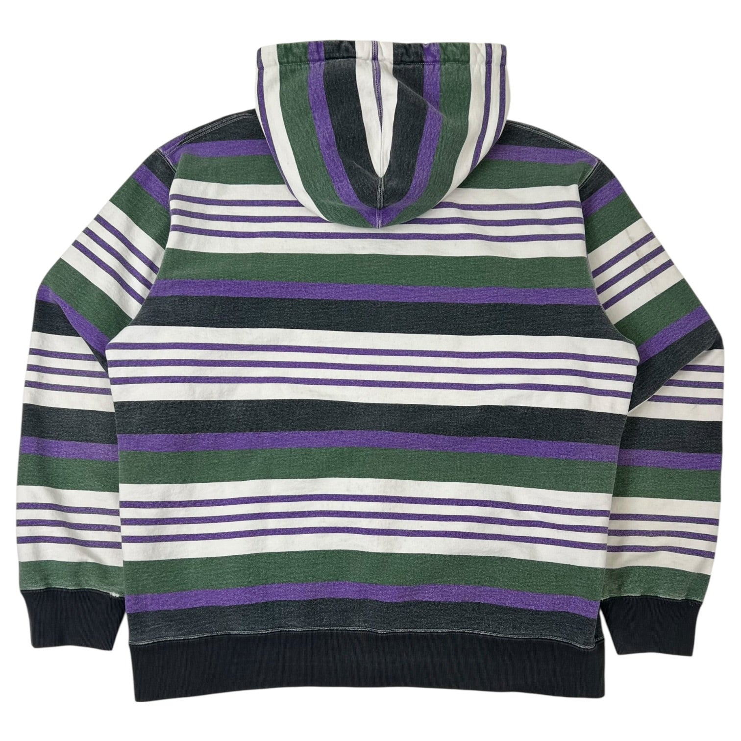 Supreme Striped Hooded Sweatshirt Purple