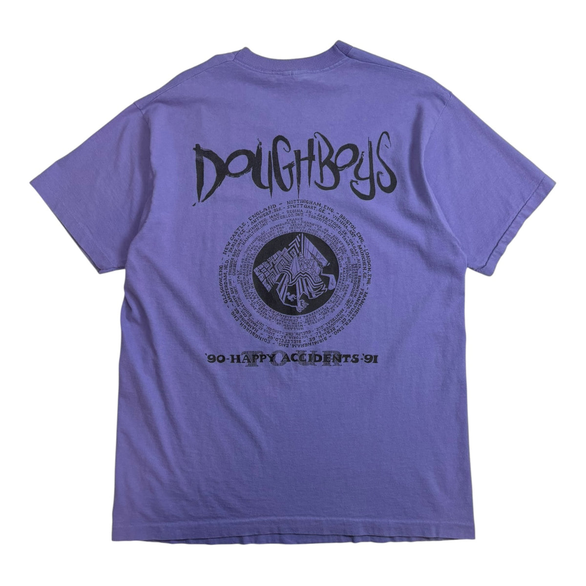 Vintage 1990 Doughboys "Happy Accidents" T-Shirt Purple