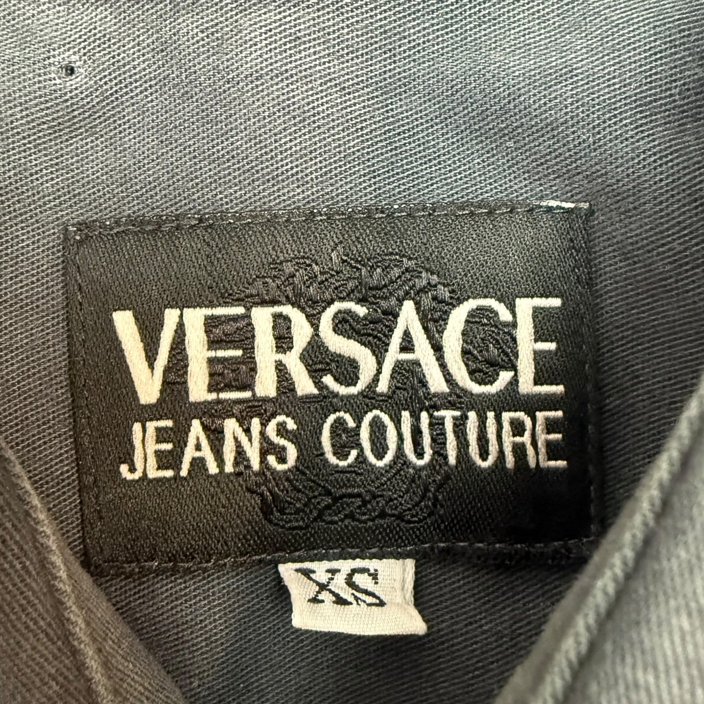 Vintage Versace Jeans Button Up Shirt Dark Grey