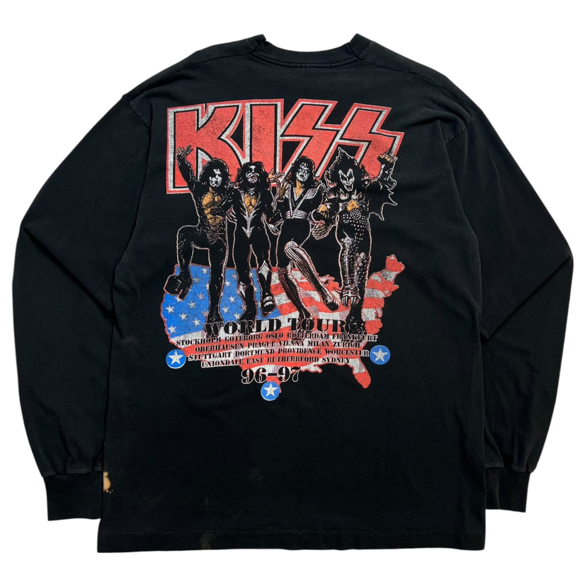 Vintage 96-97 Kiss World Tour Long Sleeve T-Shirt Black
