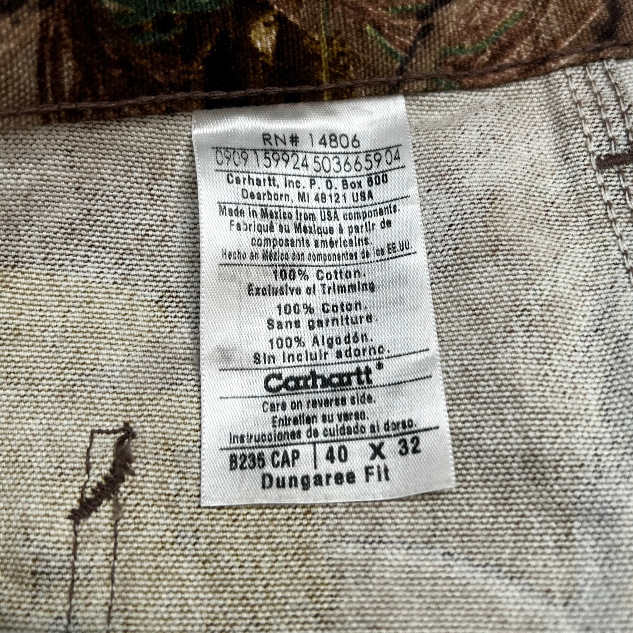 Vintage Carhartt Real Tree Dungaree Pants