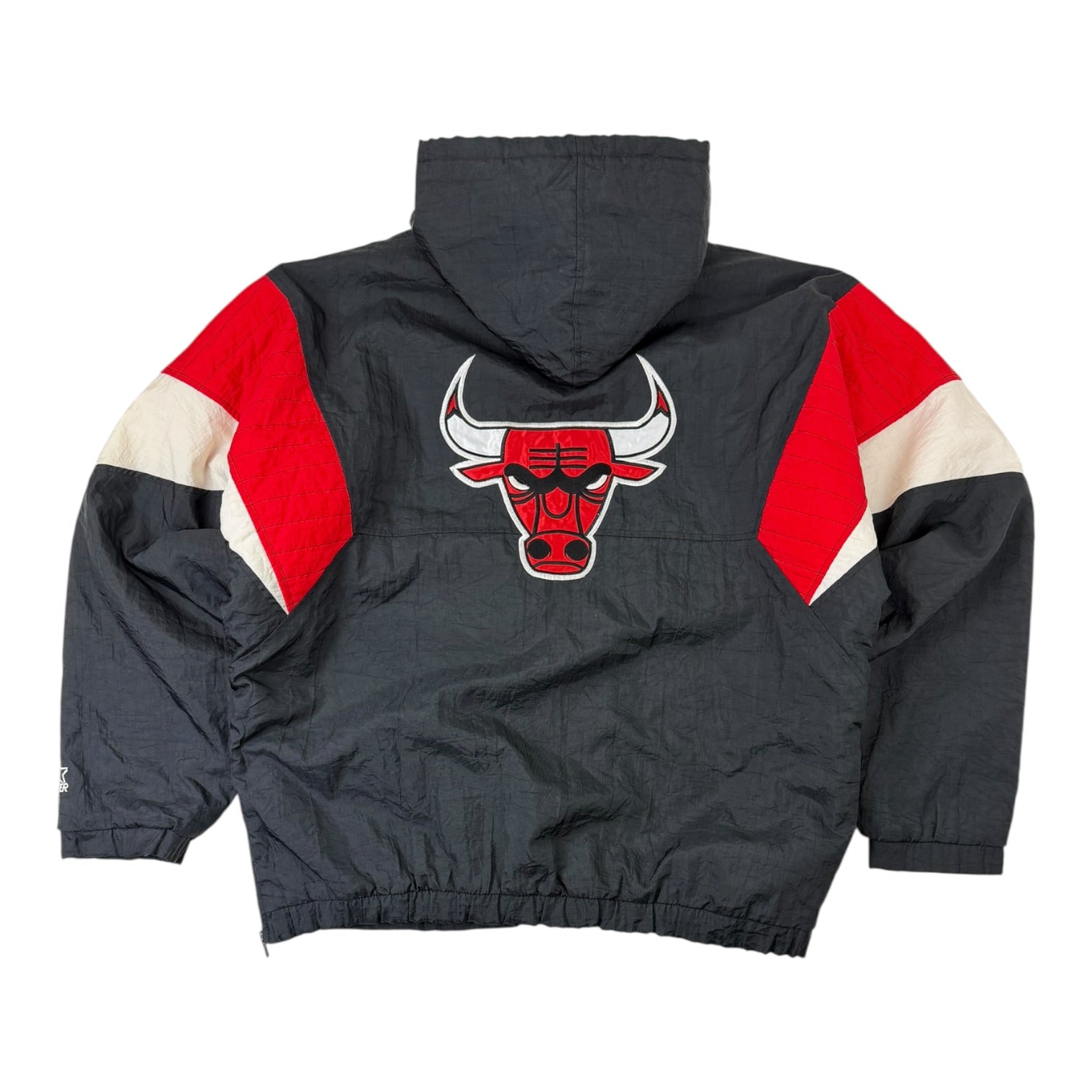Vintage Starter Chicago Bulls 1/4 Zip Anorak Jacket Black/Red/White