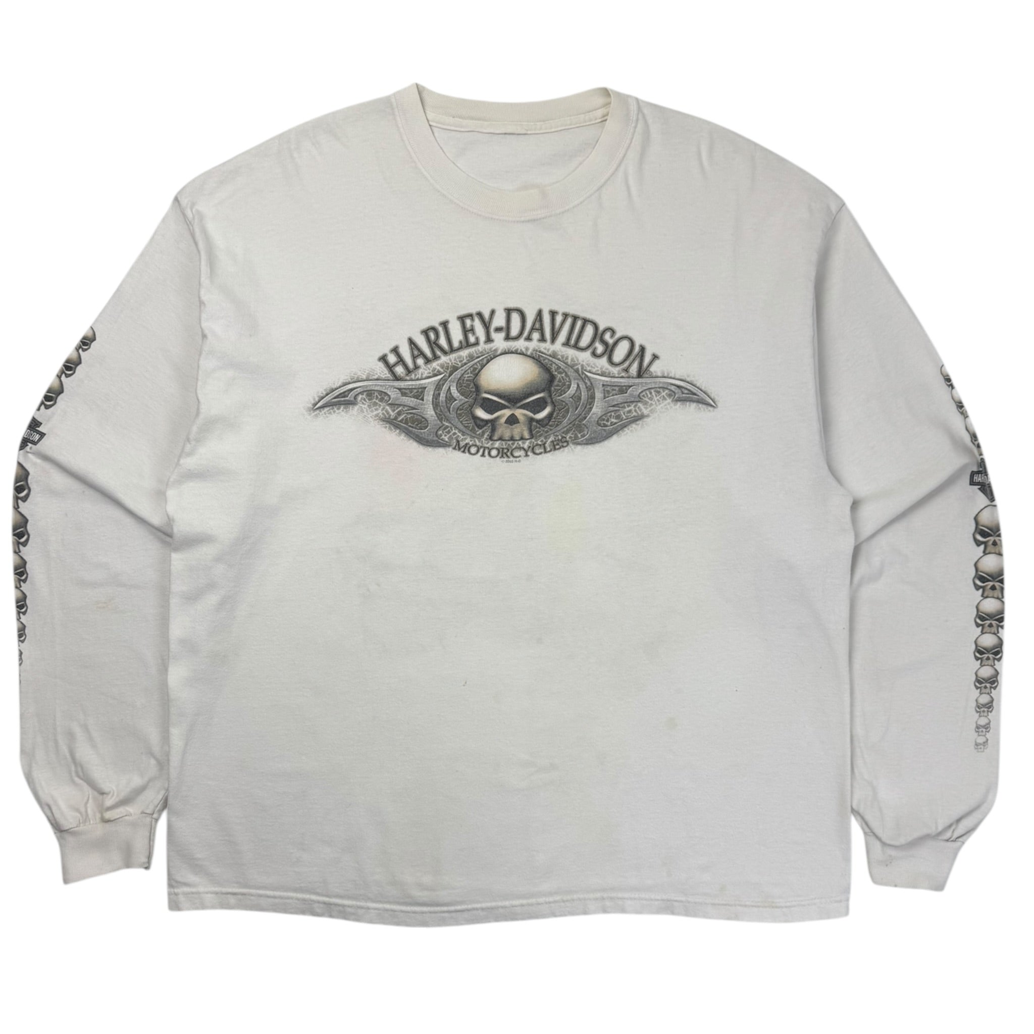 2003 Harley Davidson Skull Stack Longsleeve Cyber T-Shirt