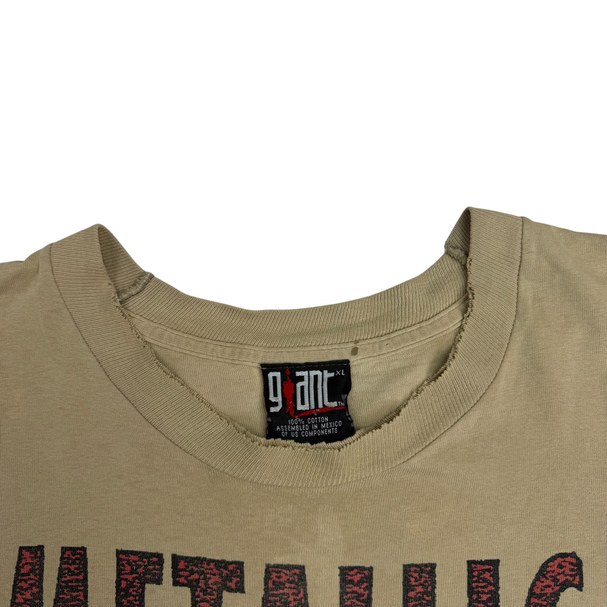 Vintage 90s Metallic Burn Your Fingers One By One Tee Tan