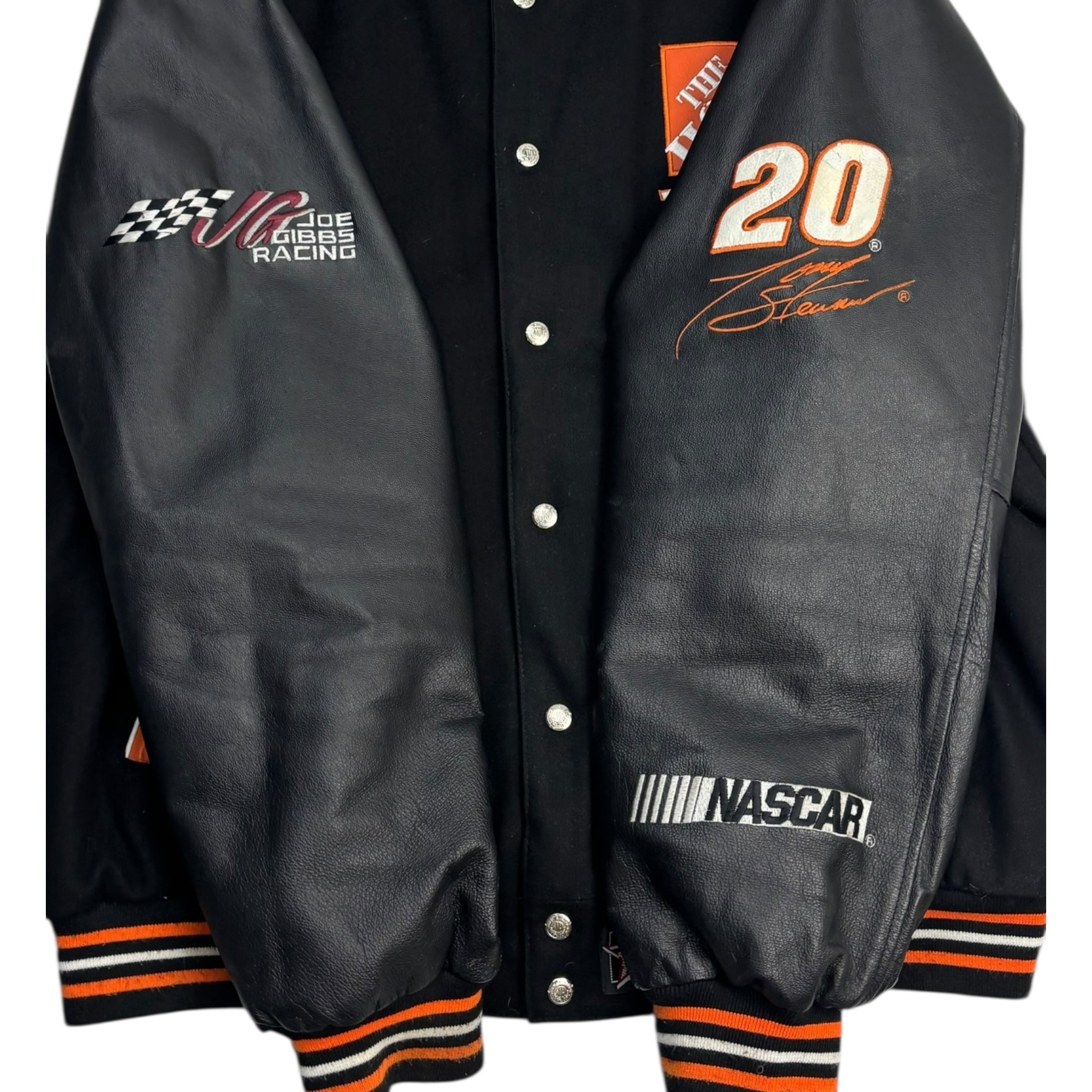 Vintage Home Depot Leather/Varsity NASCAR Jacket