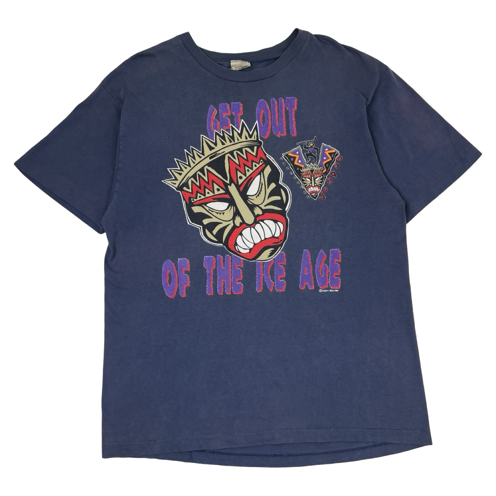 Vintage 90’s Vancouver VooDoo Roller Hockey Team T-Shirt Faded Purple