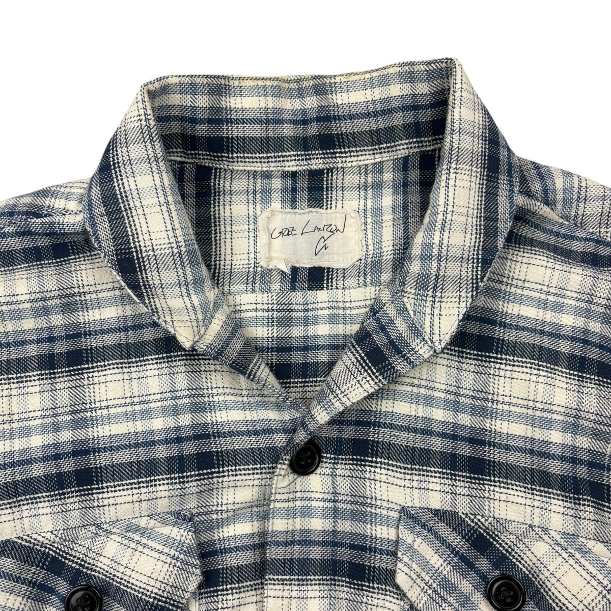 Greg Lauren River Shawl Collar Flannel Blue