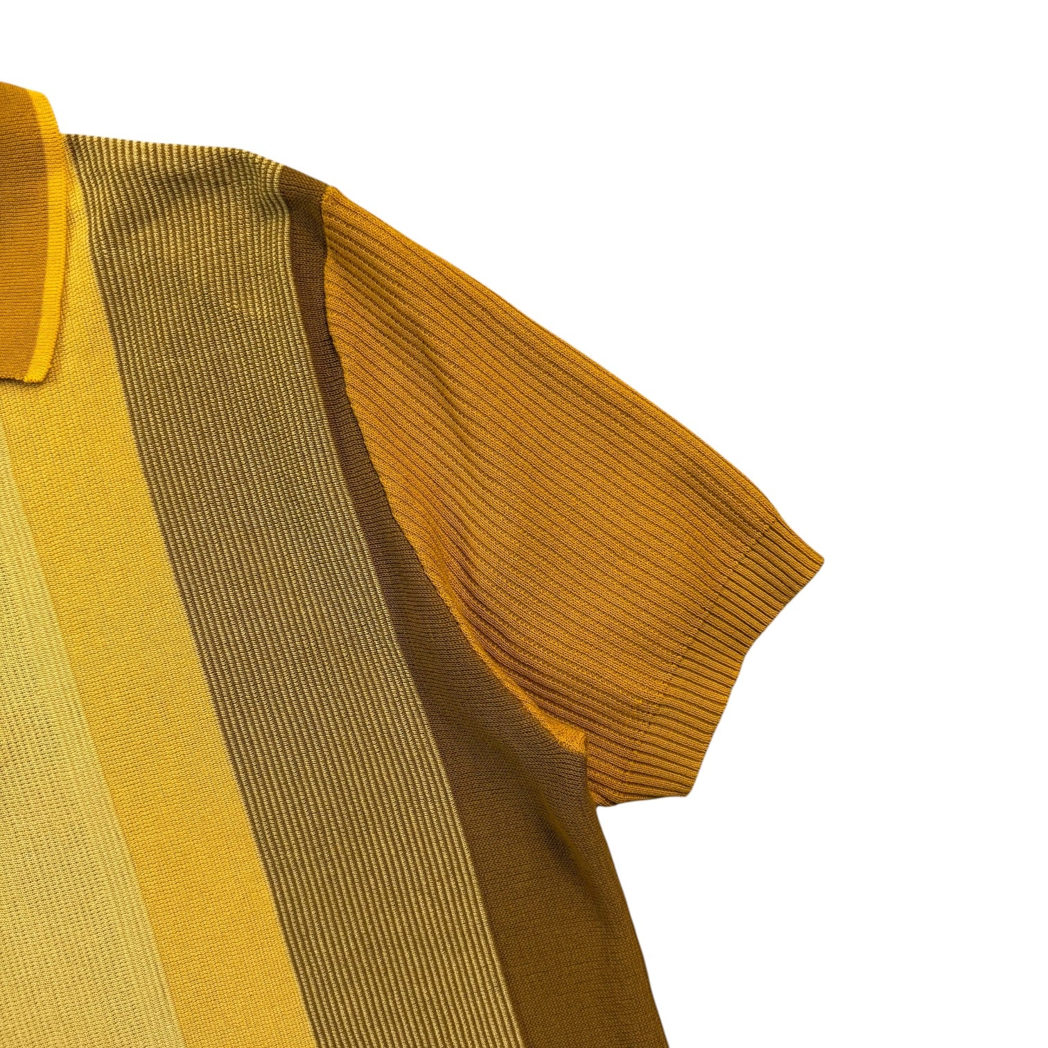 BEAMS PLUS Knit Polo Shirt Mustard