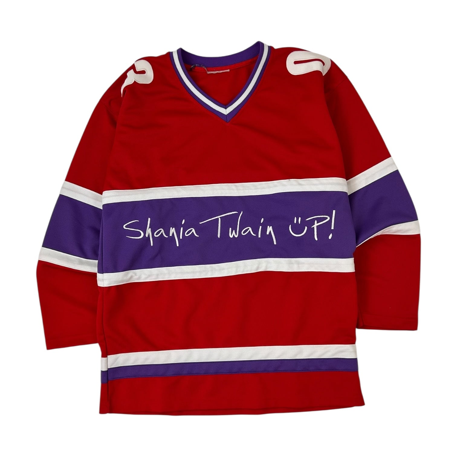 Vintage Shania Twain “Up!” Hockey Jersey Red