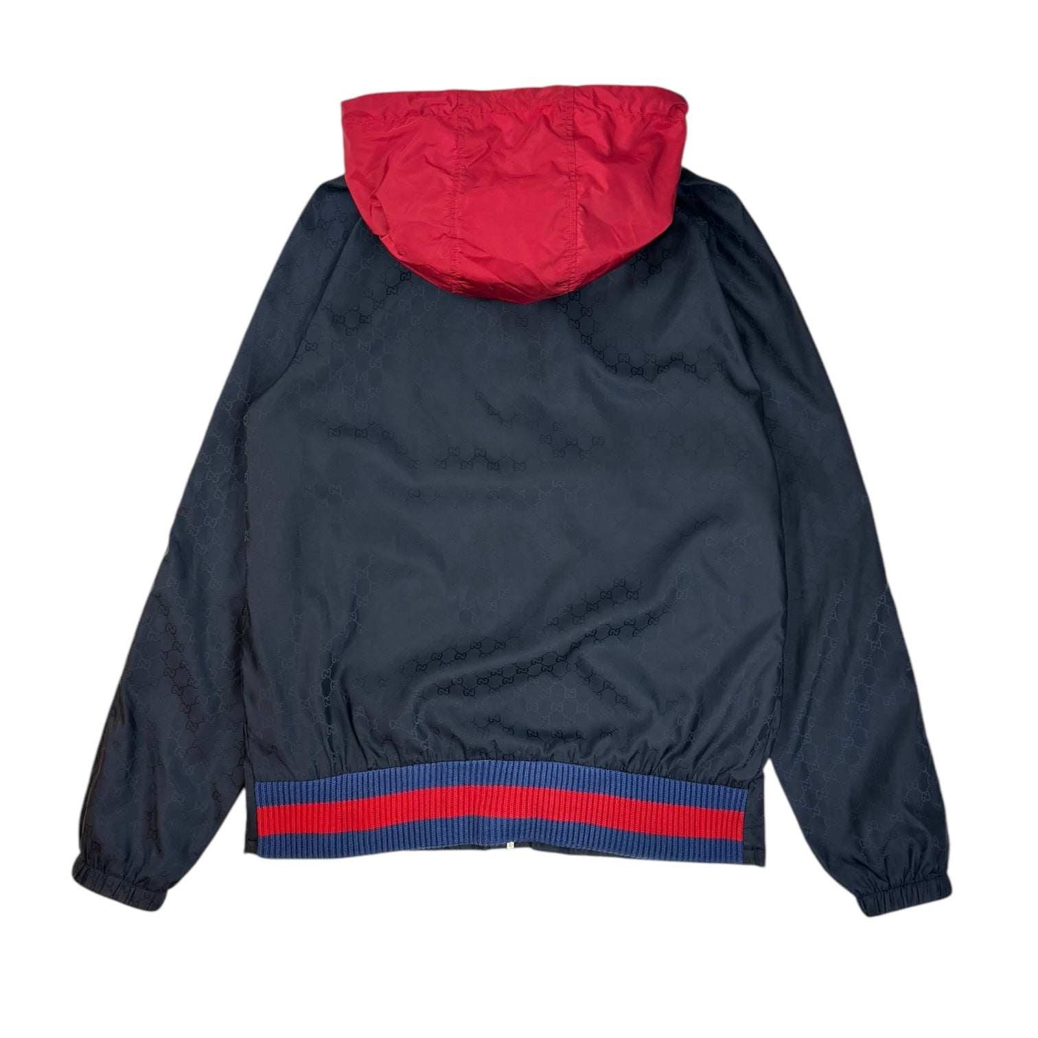 Gucci GG Jaquard Nylon Windbreaker Jacket Navy