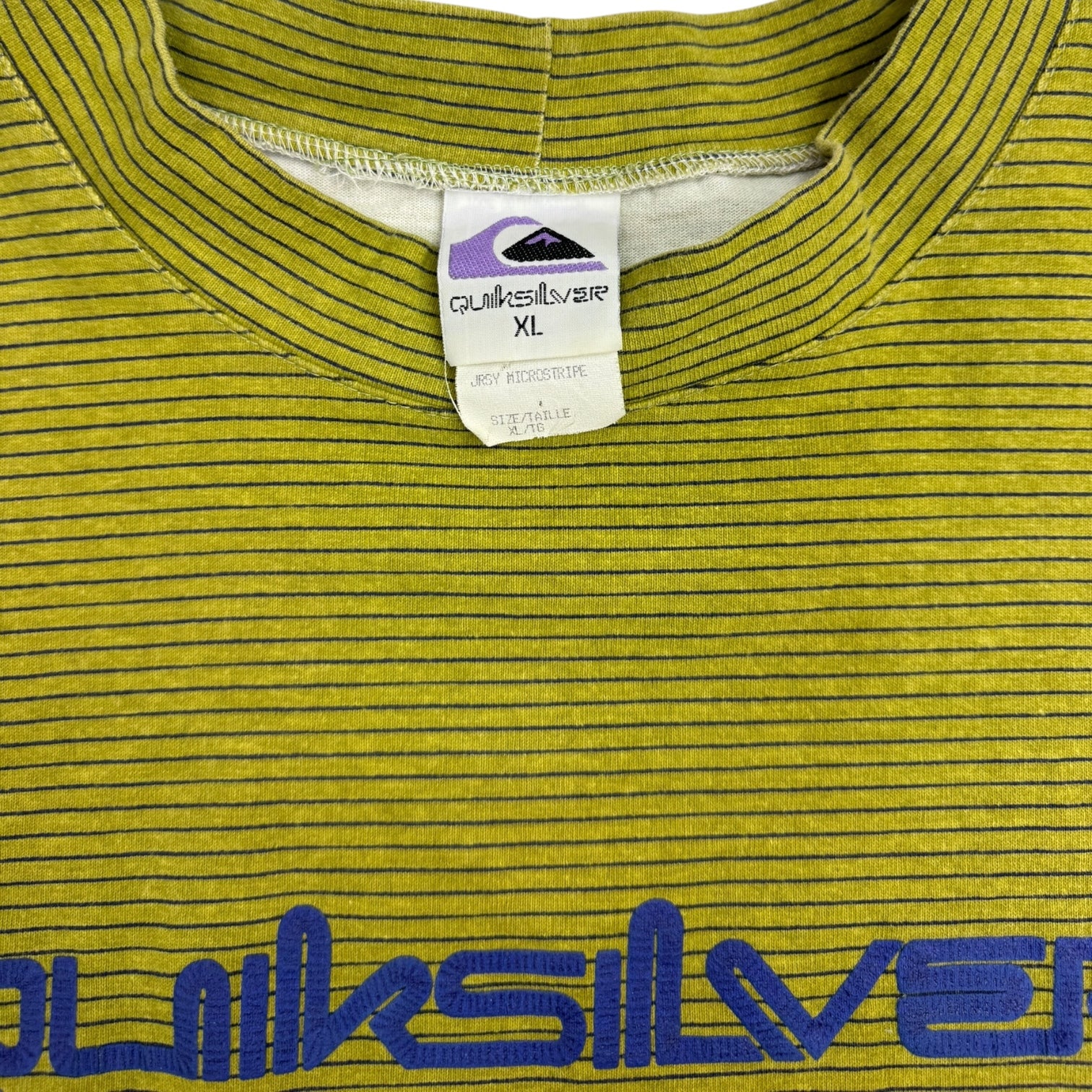 Vintage Quiksilver Striped T-Shirt Green