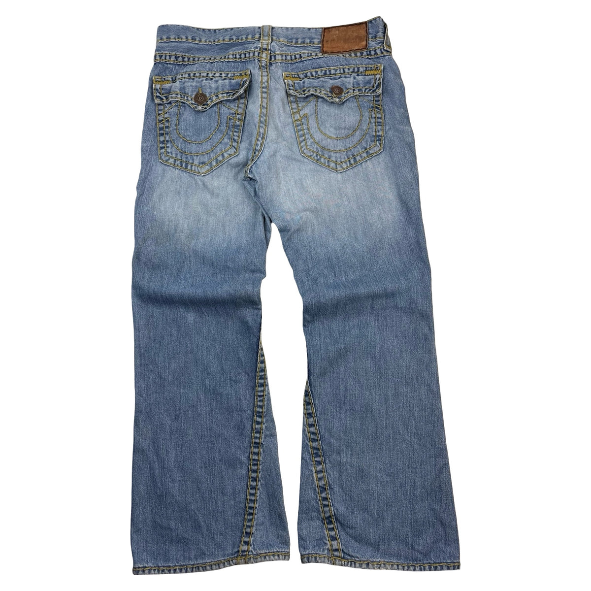 Vintage True Religion Contrast Stitch Boot Cut Jean Pant Medium Wash