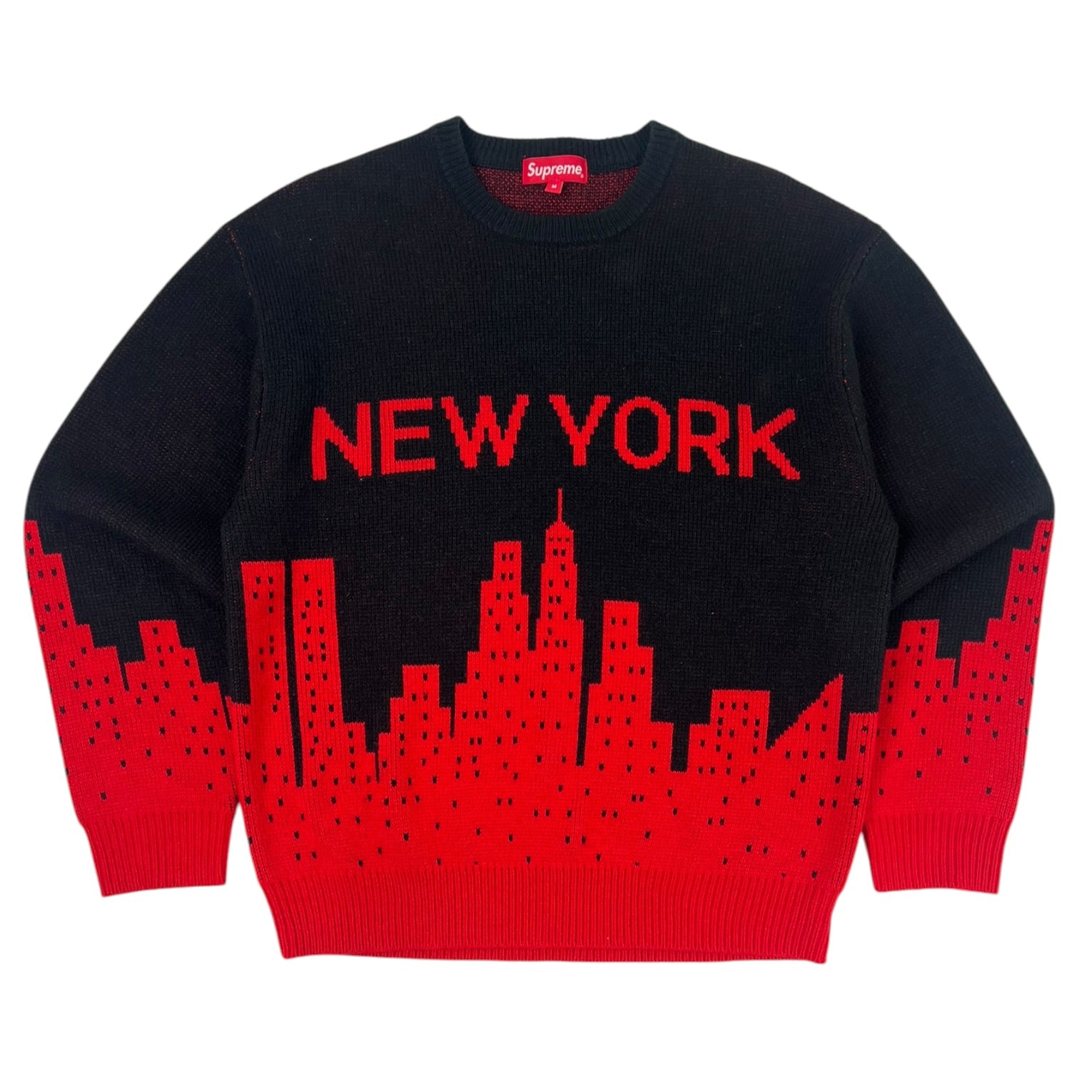 Supreme New York Knit Sweater Black/Red