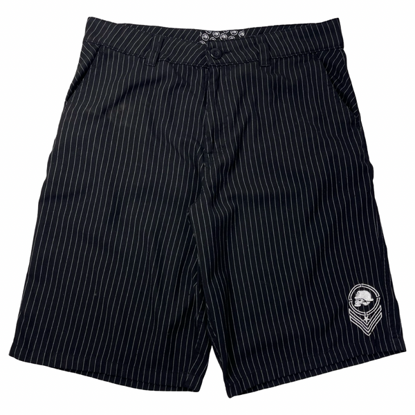 Vintage Y2K Metal Mulisha Pinstripe Shorts Black