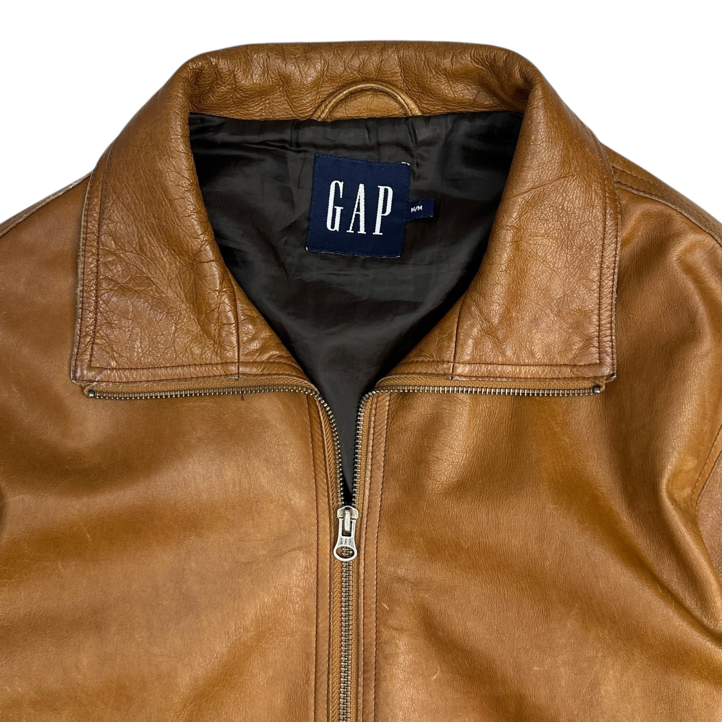 Vintage Gap Leather Jacket Saddle Brown