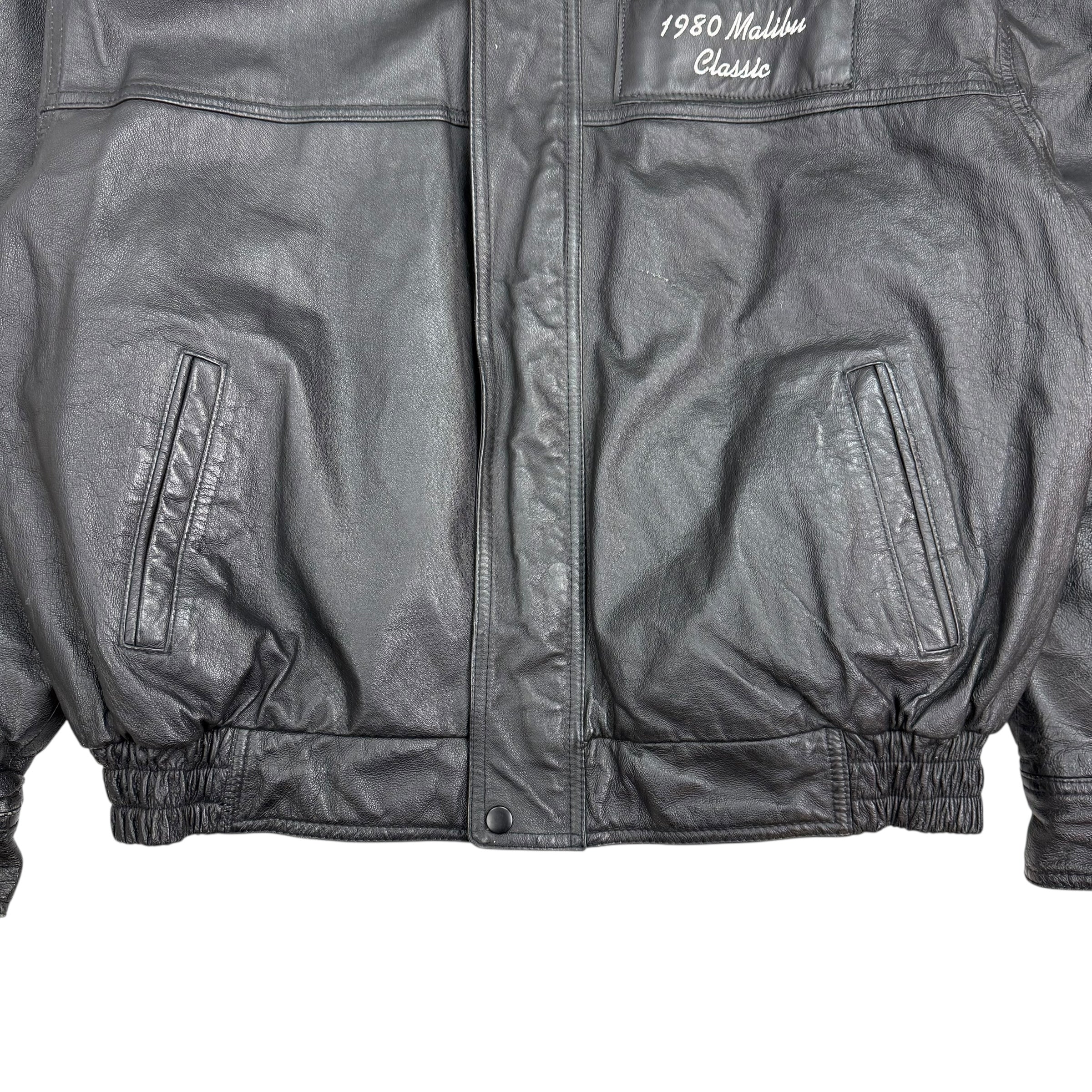 Vintage Sweet Streets & Rods Leather Race Jacket Black