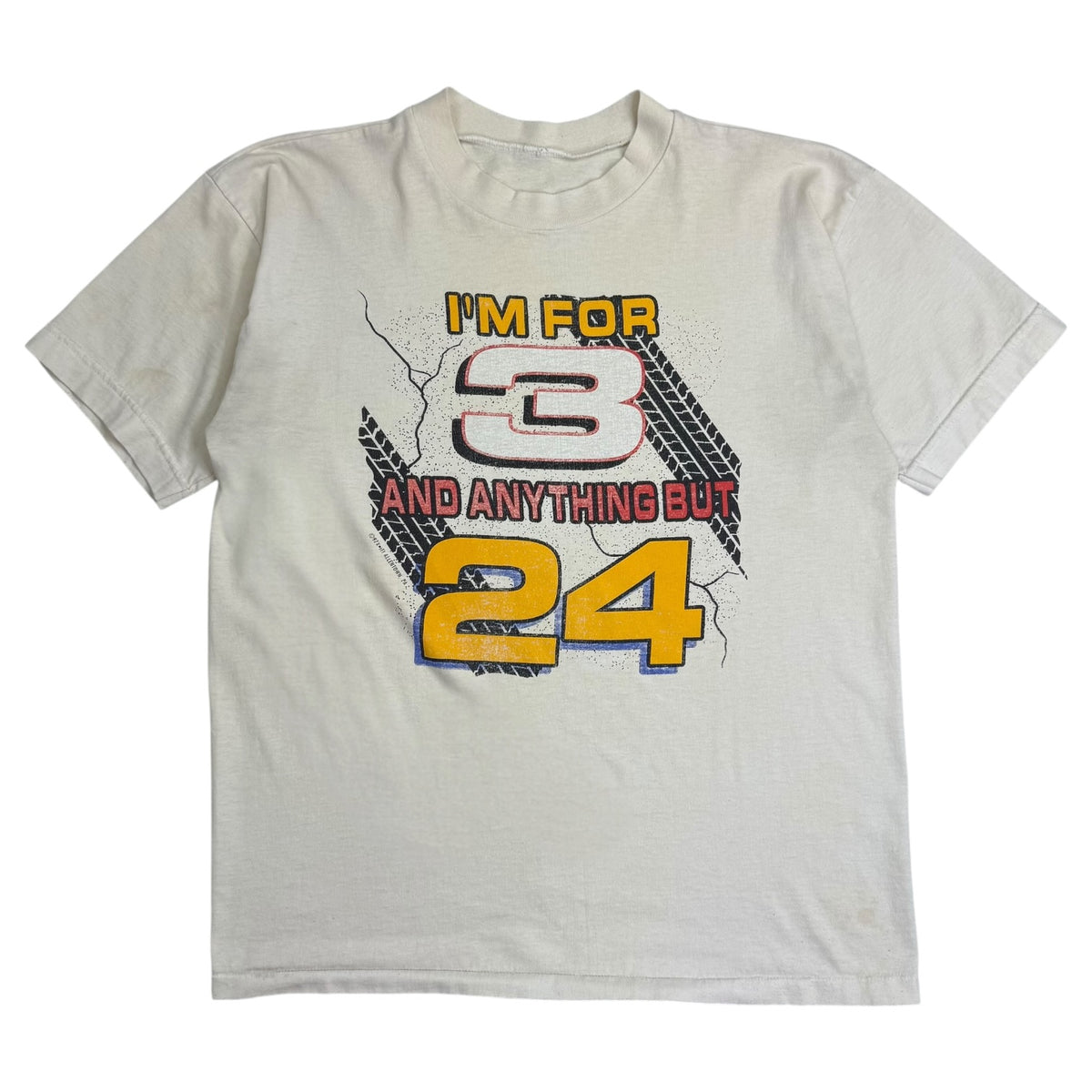 Vintage Dale Earnhardt ‘I’m For 3 And Anything But 24’ Tee White
