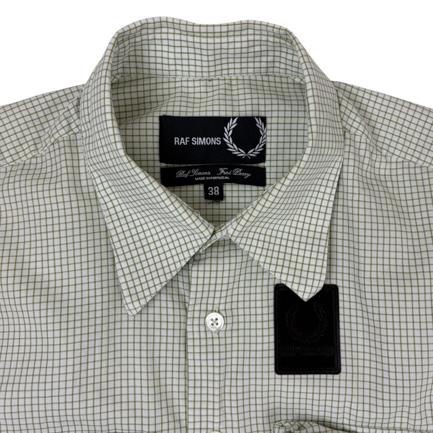 Raf Simons x Fred Perry SS19 Check Button-Up T-Shirt White