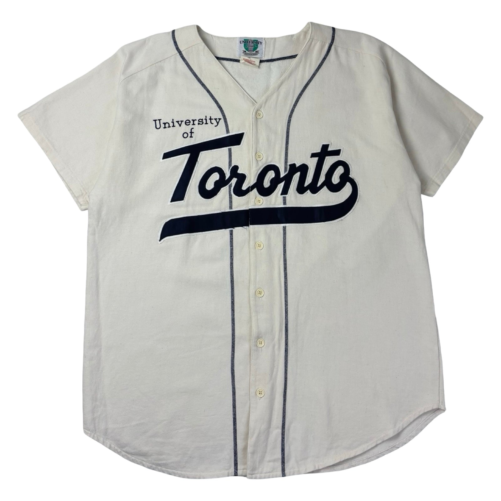 Vintage University Of Toronto Baseball Jersey Creme