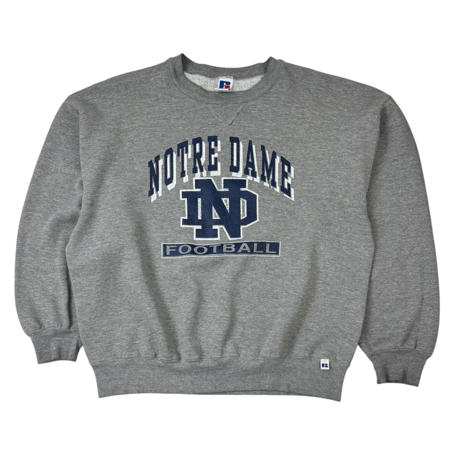 Vintage Notre Dame Football Crewneck Grey