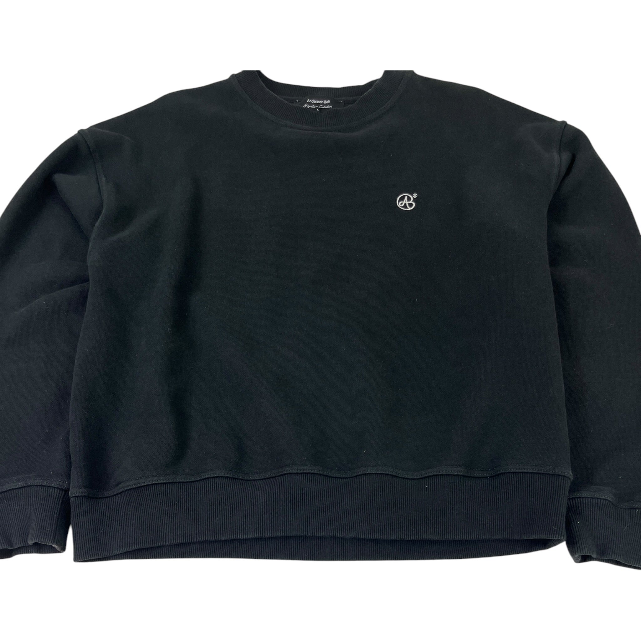 Andersson Bell Signature Emblem Heavy Sweatshirt Black