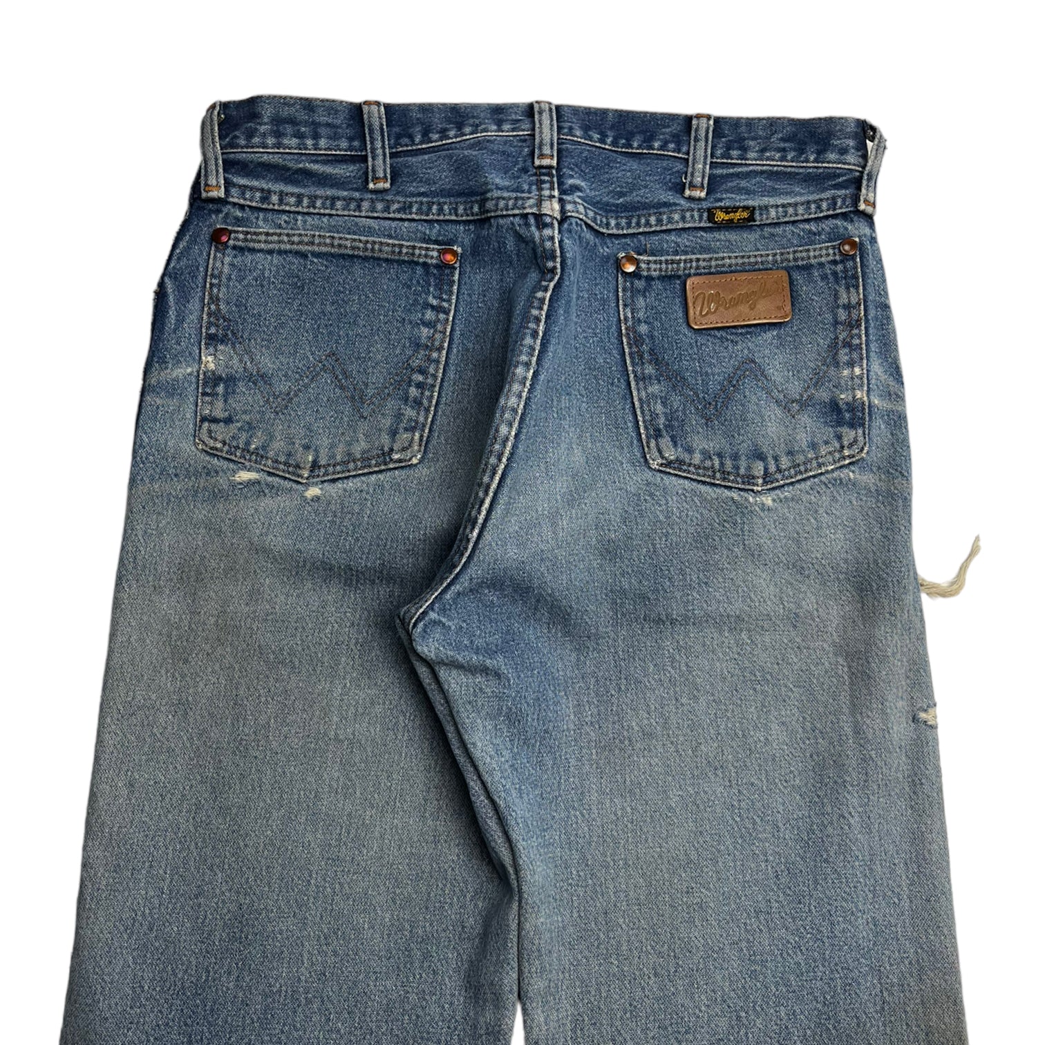 Vintage Distressed Wrangler Heavy Wash Denim Jeans