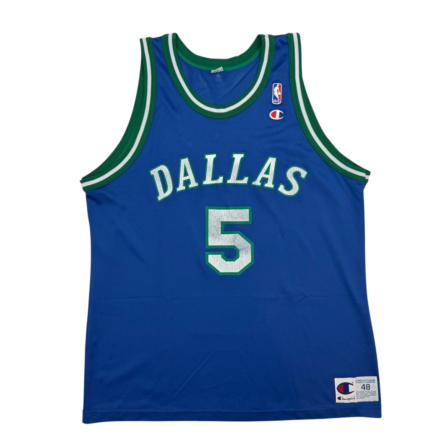 Vintage Champion Dallas Mavericks Jason Kidd Home Jersey Blue/Green