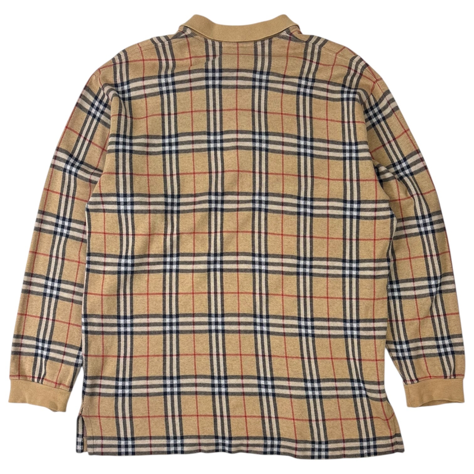 Burberrys of London Nova Check Long Sleeve Polo Tan
