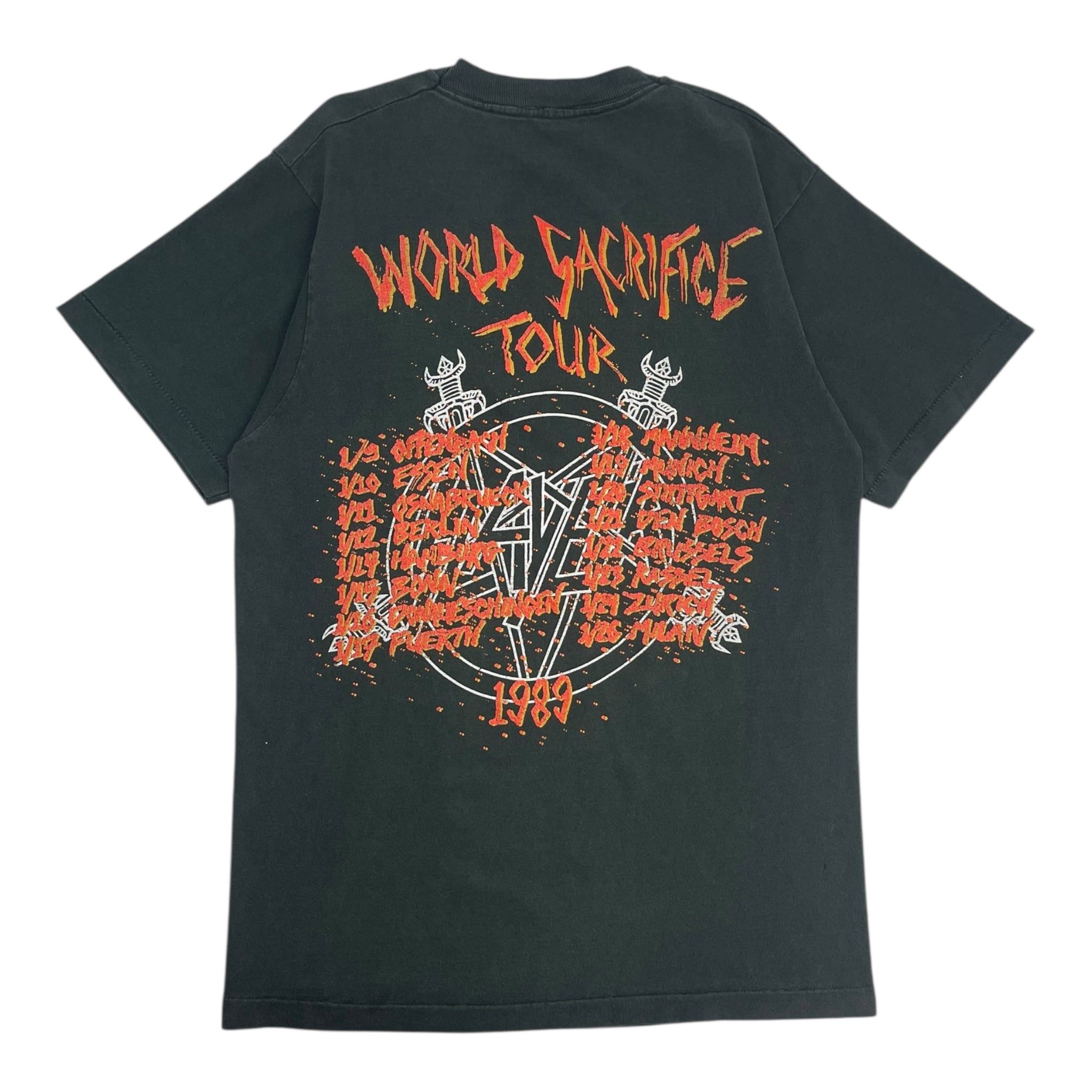 1989 Slayer ‘World Sacrifice Tour’ T-Shirt Washed Black