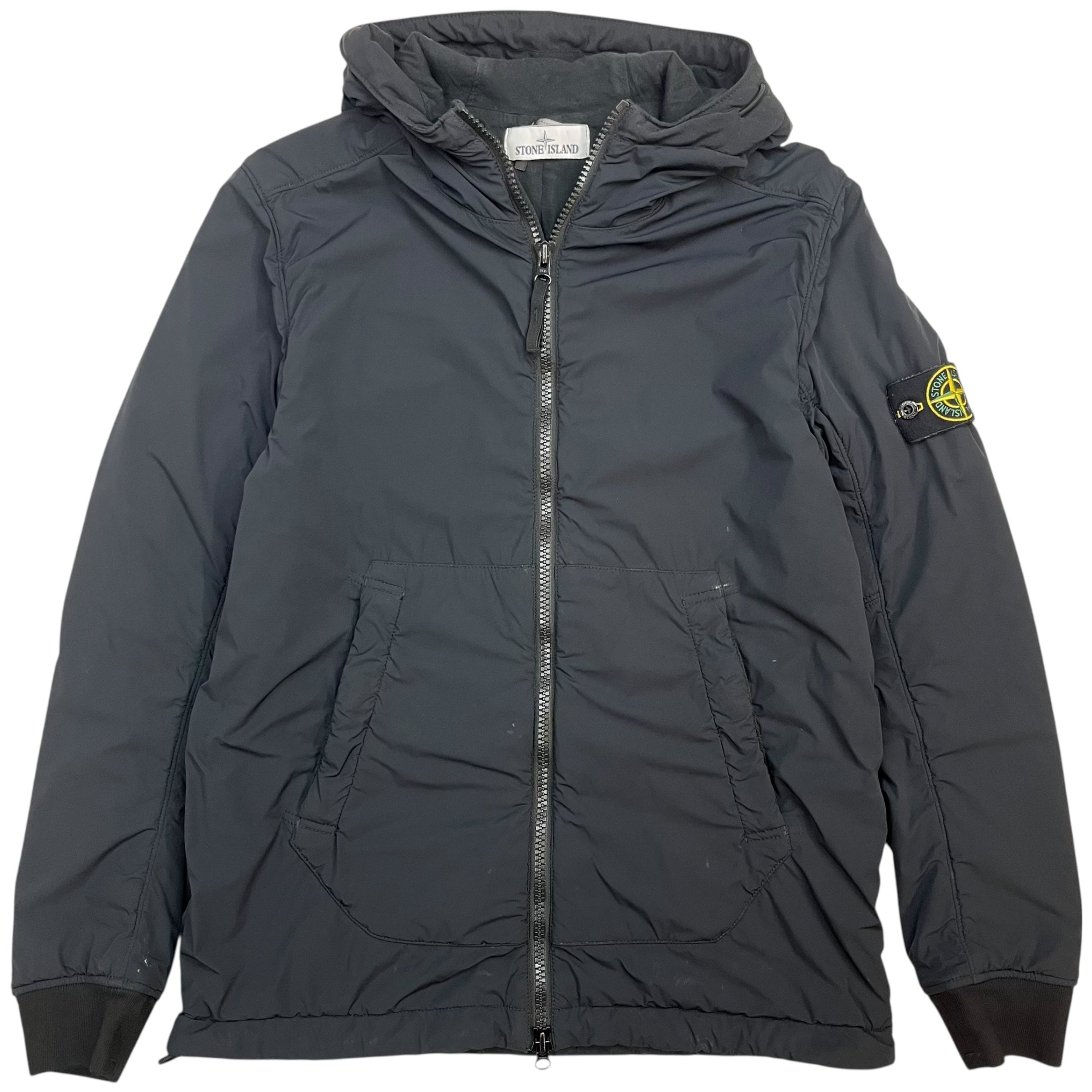 Stone Island Nylon Hooded Zip Jacket Black