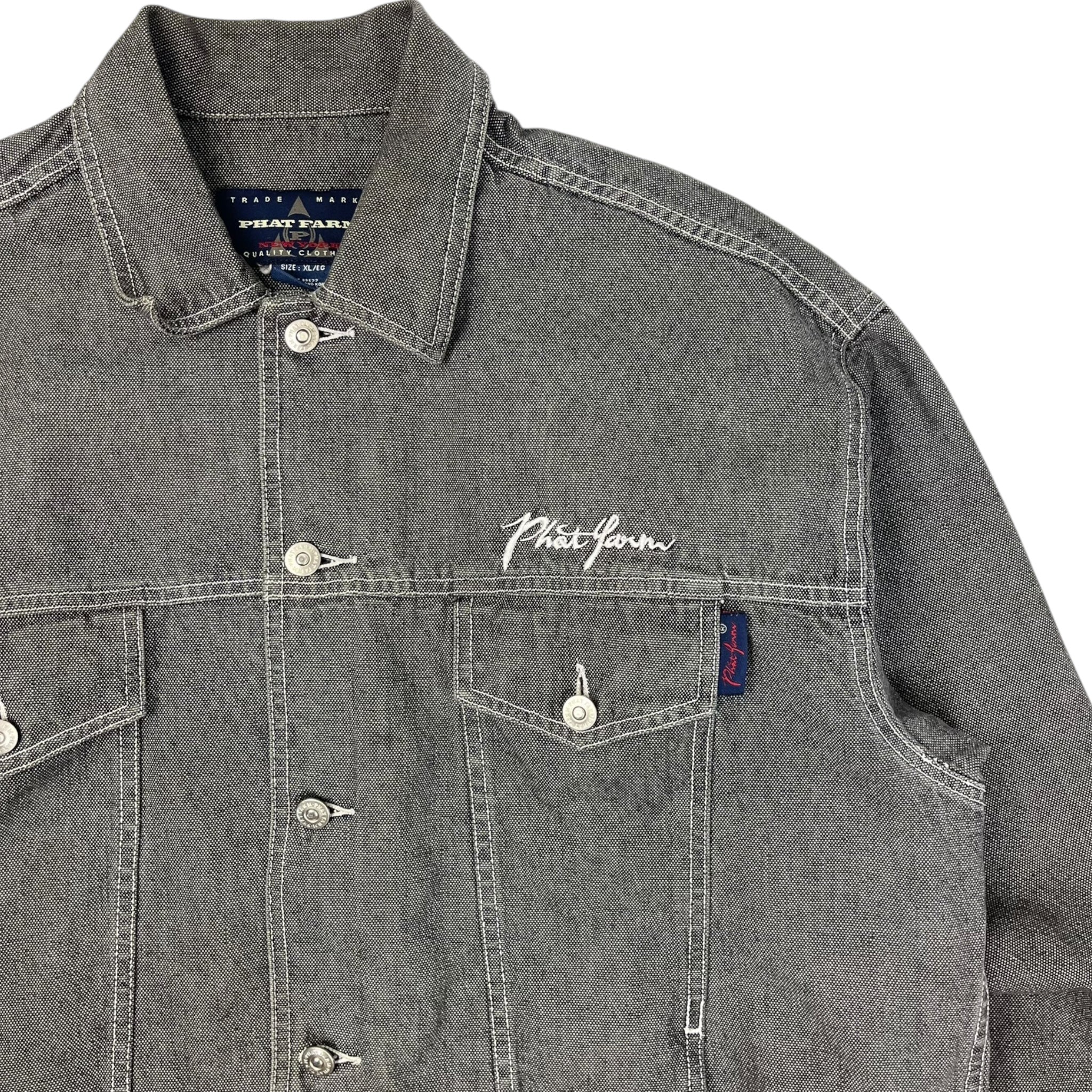 Vintage Y2K Phat Pharm Denim Jacket Grey
