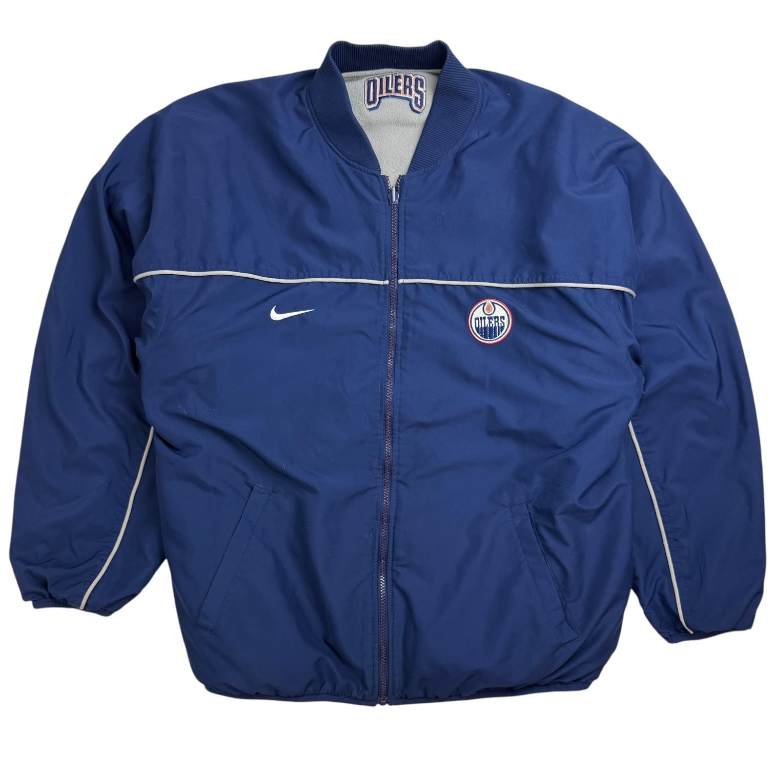 Vintage Nike Edmonton Oilers Reversible Jacket Blue/Grey