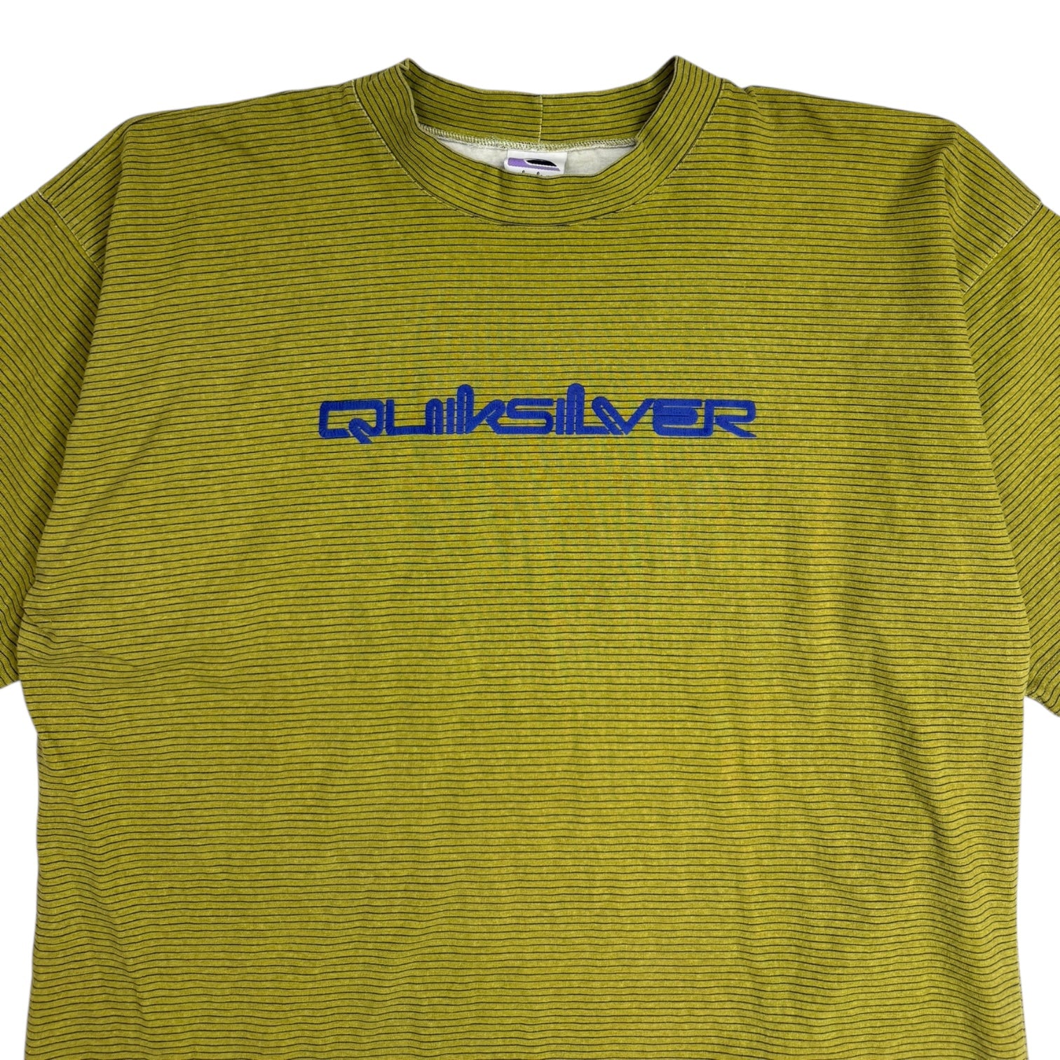 Vintage Quiksilver Striped T-Shirt Green