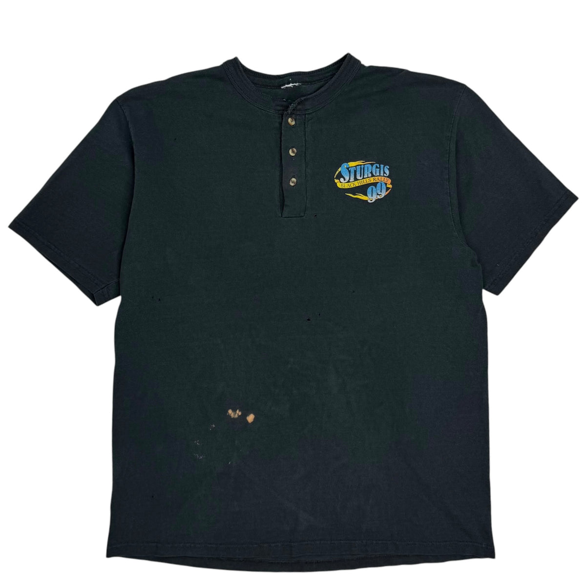 1999 Sturgis Black Hills Rally Henley Tee Black