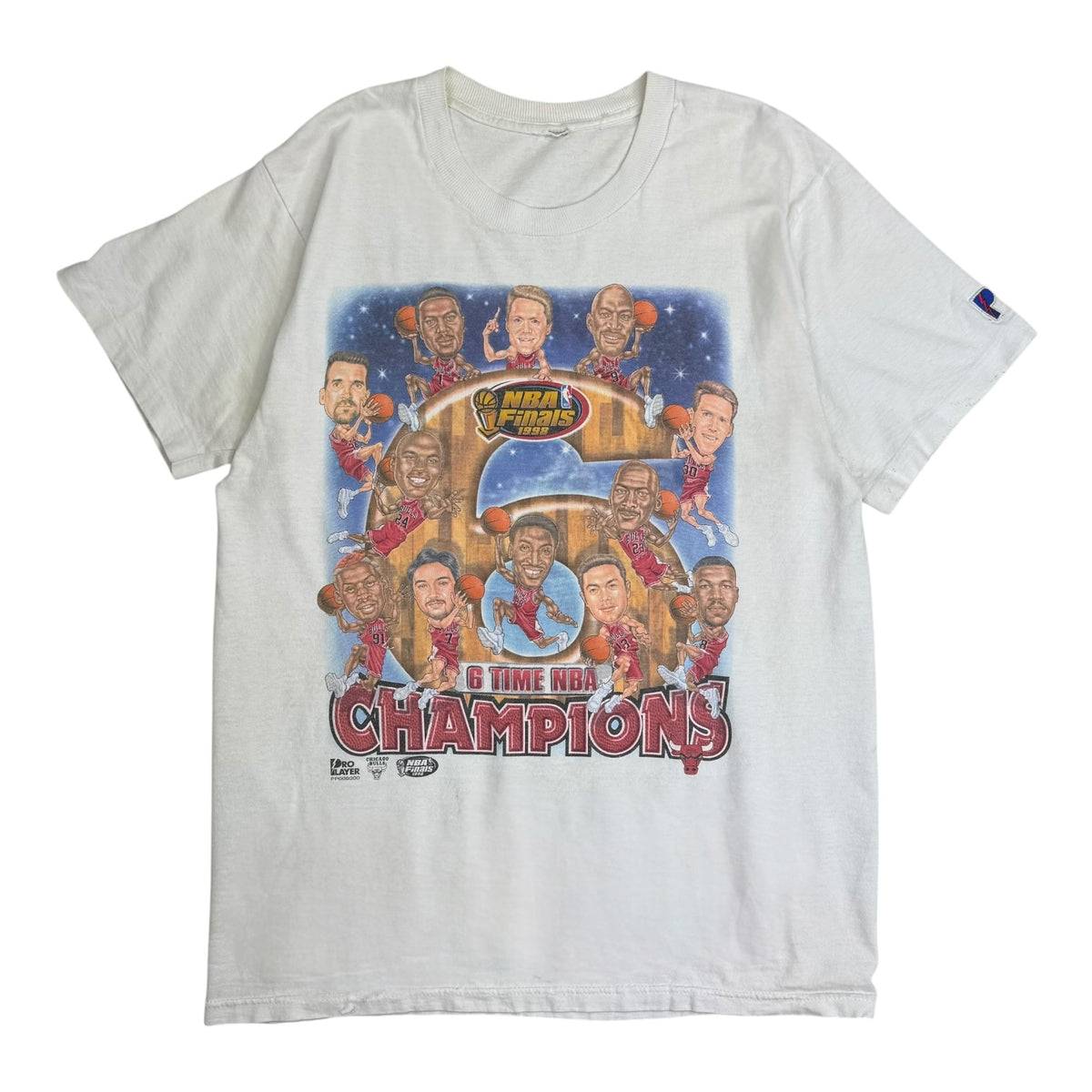 1998 Chicago Bulls 6 Time NBA Champions Tee White