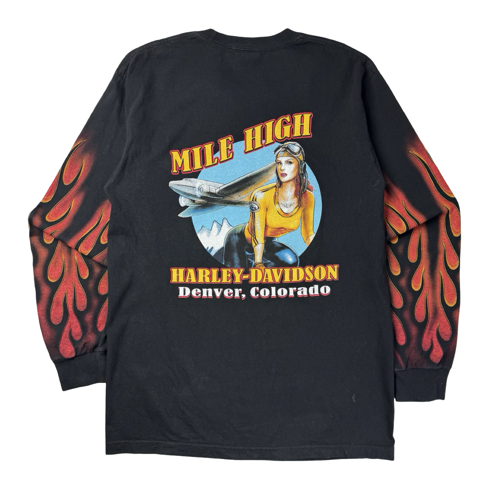2006 Harley Davidson Mile High Flame Longsleeve T-Shirt