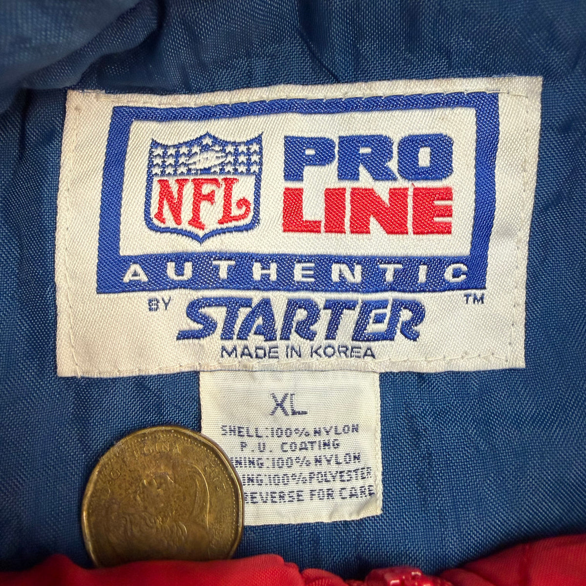 Vintage Starter New England Patriots Quarter Zip Jacket Blue/Red
