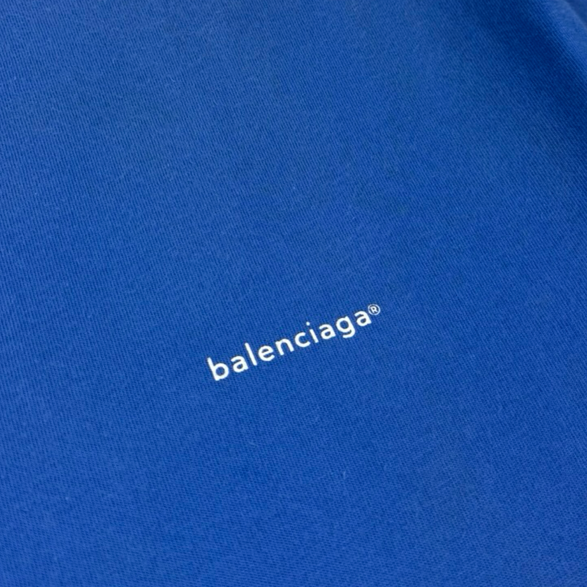 Balenciaga Small Logo T-Shirt Blue