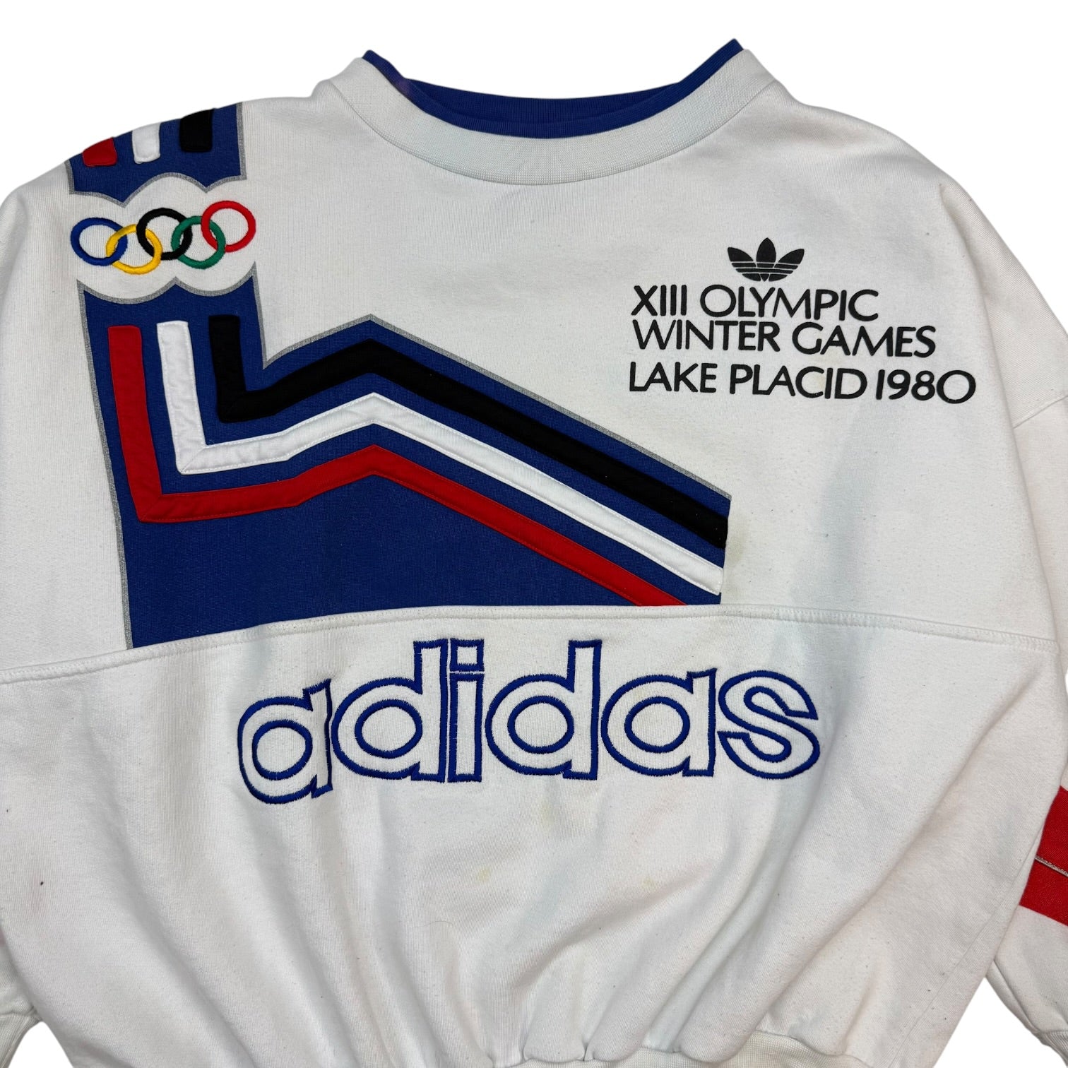 Vintage Adidas 1980 Olympic Winter Games Lake Placid Crewneck White