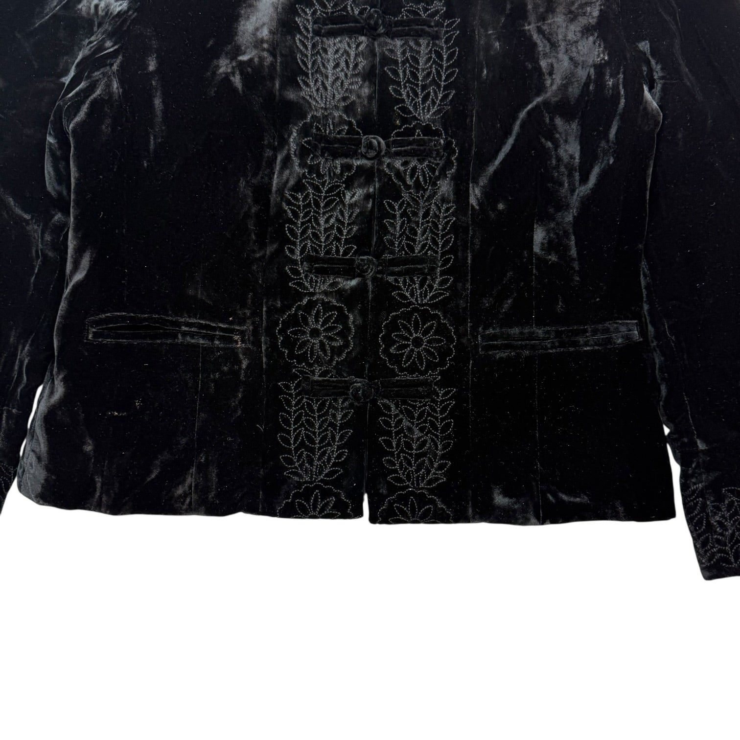 (W) Vintage Cleo Petites Embroidered Blazer Black